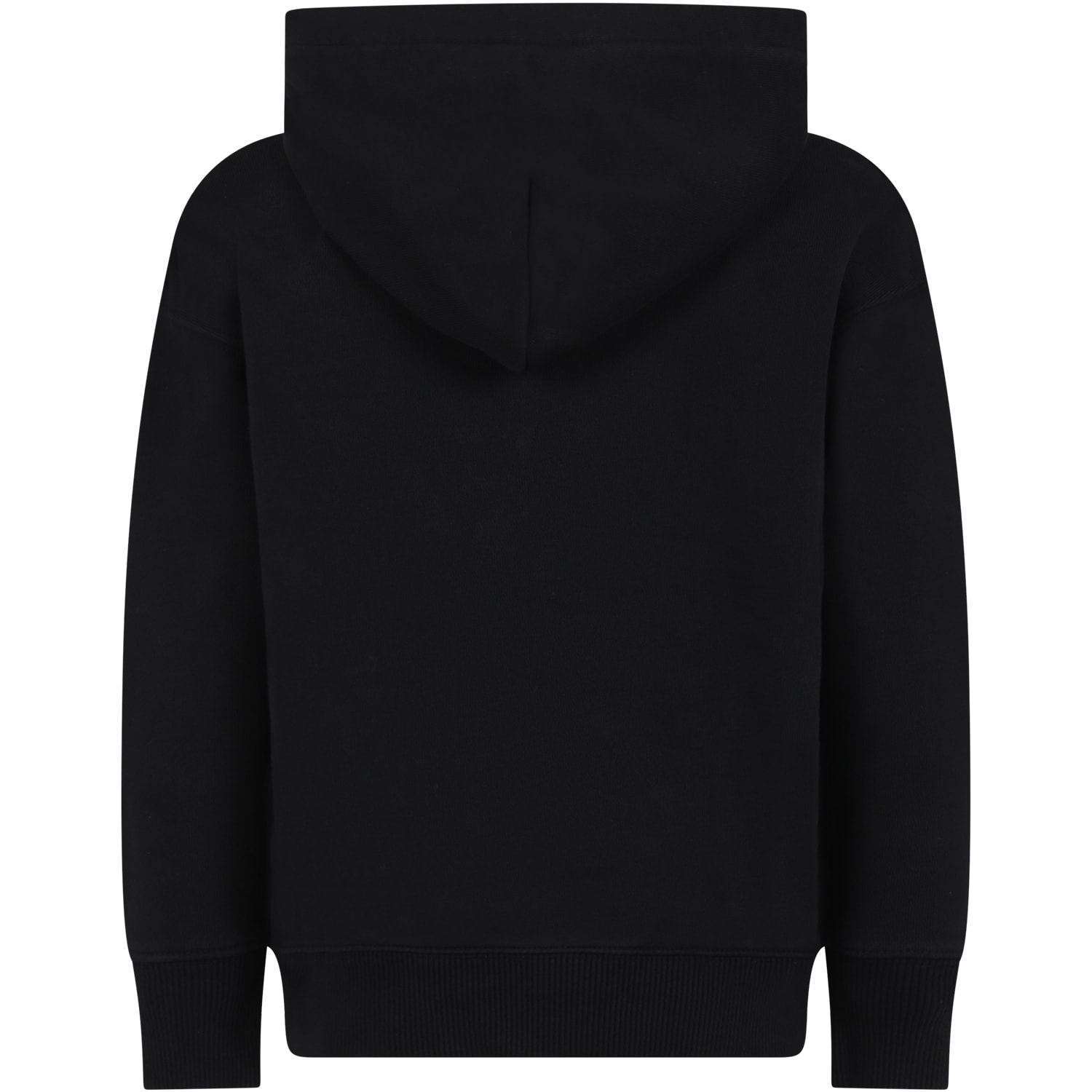 Shop Off-white Black Hooded Sweatshirt For Boy With Logo