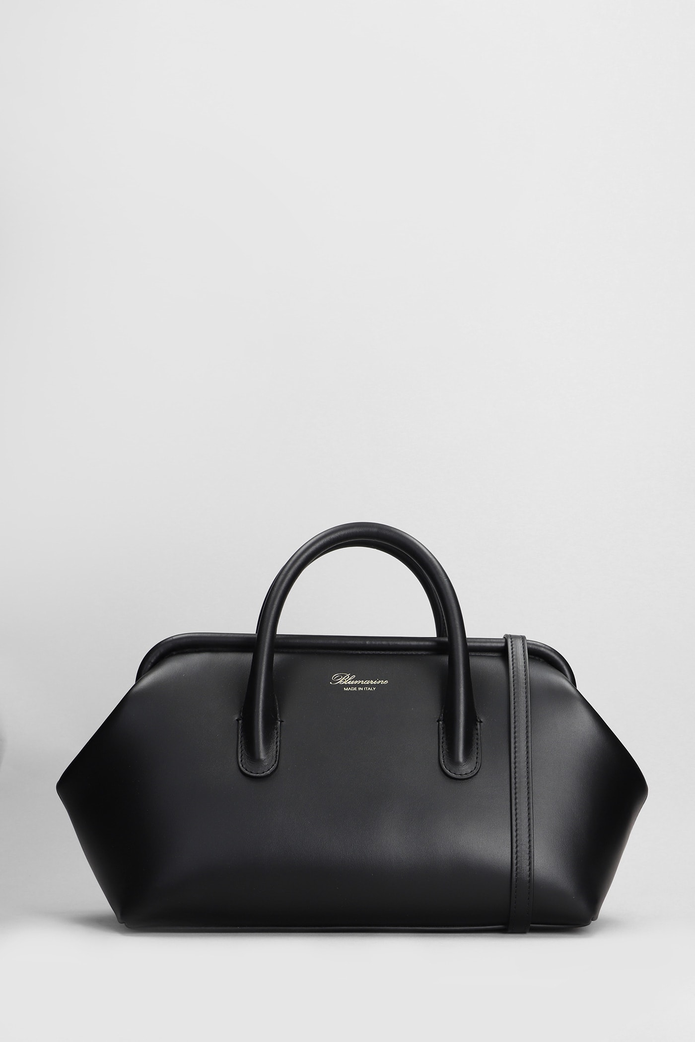 Black Leather Top Handle Bag