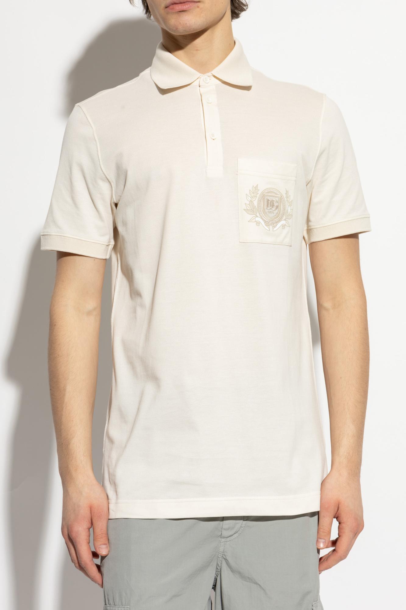 Dolce & Gabbana Polo With Pocket In White