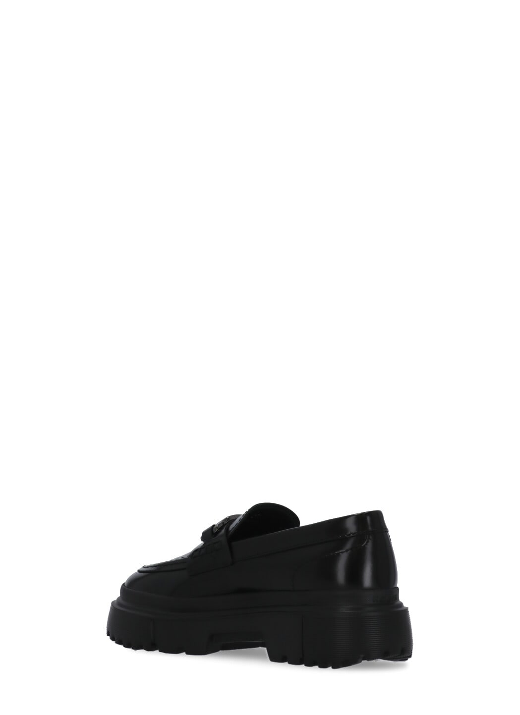 Hogan H543 Moccasins In Brushed Leather In Black
