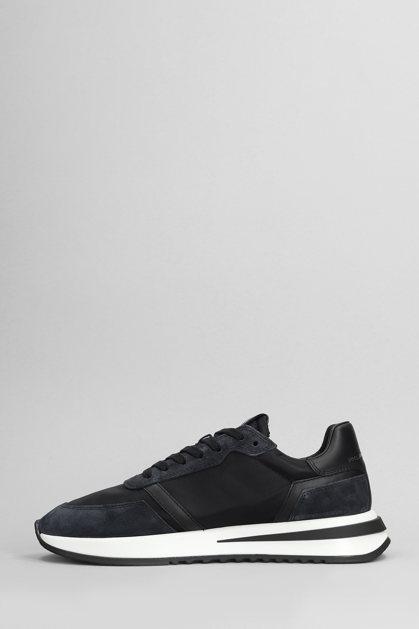 Philippe Model Tropez 2.1 Low Sneakers In Black Suede And Fabric In Black
