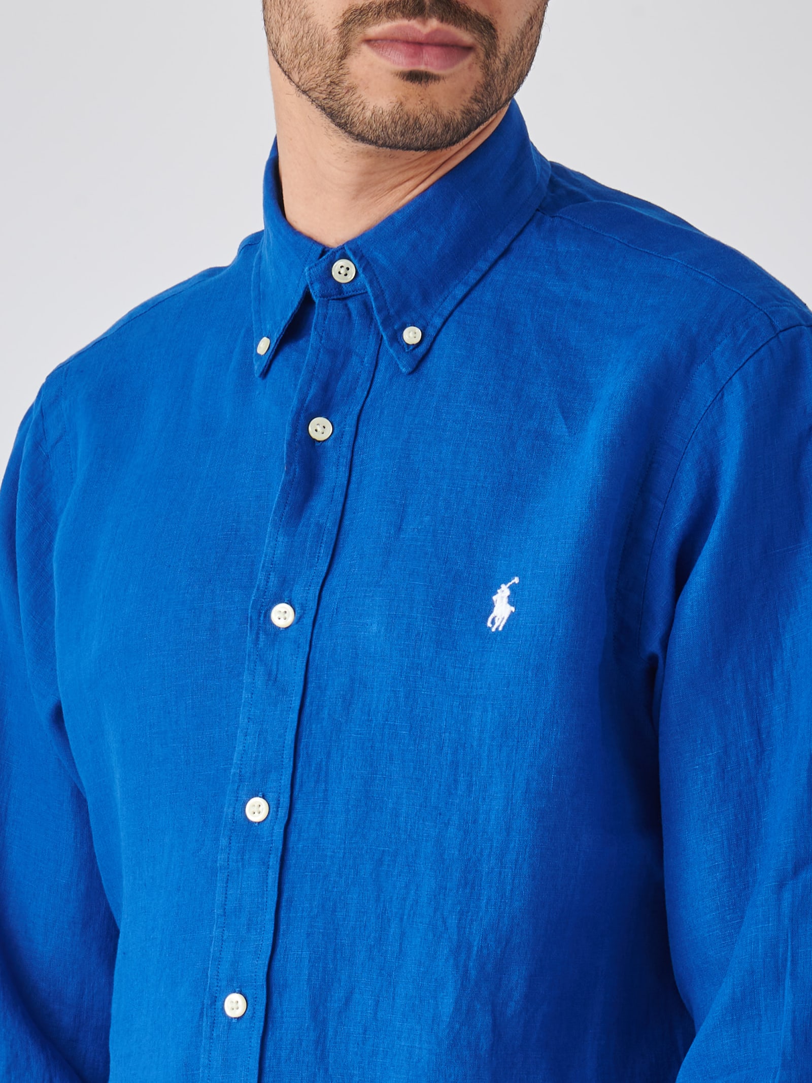 Shop Polo Ralph Lauren Long Sleeve Sport Shirt Shirt In Royal