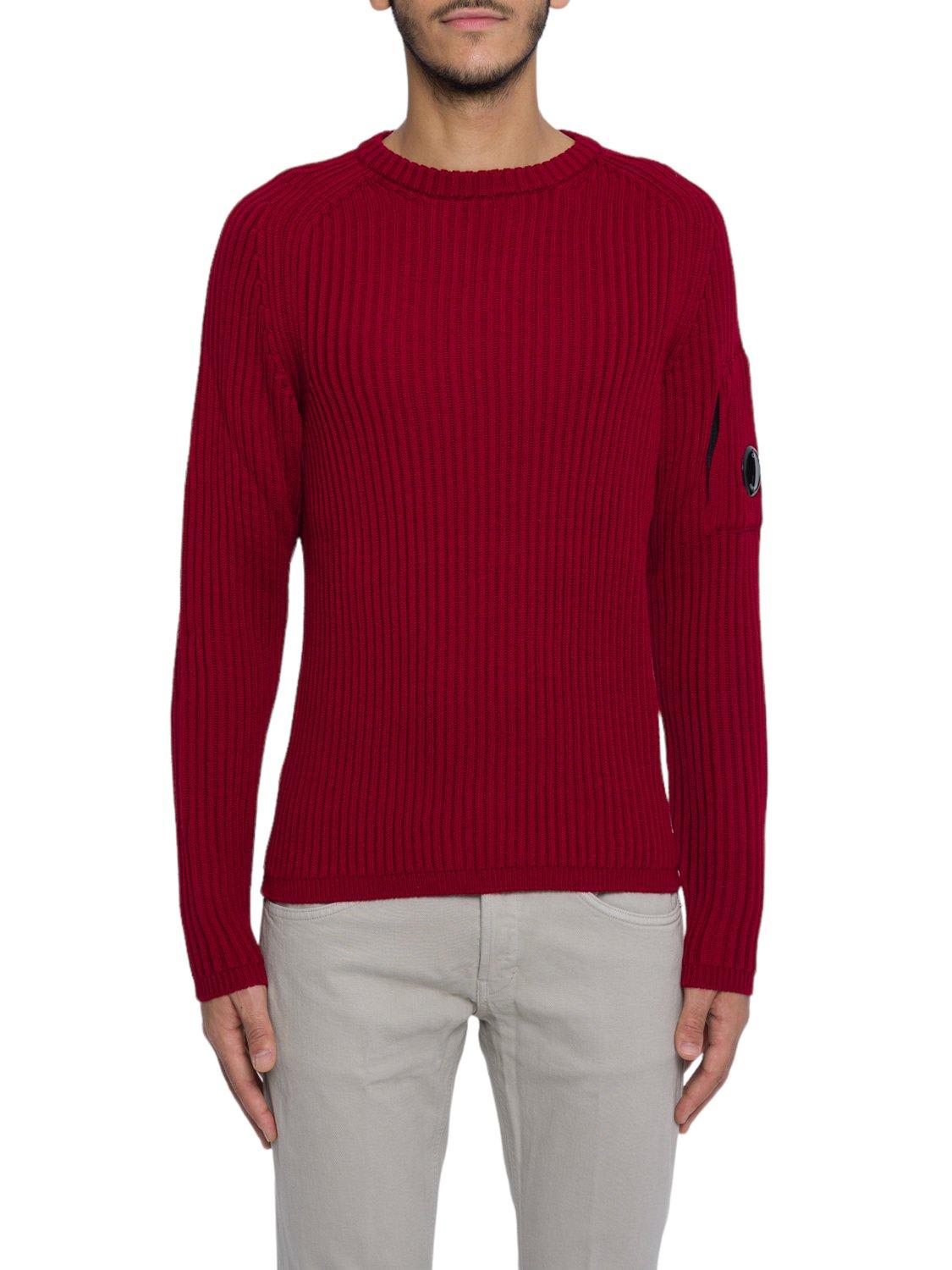 C.p. Company C. P. Company Ribbed Crewneck Jumper In Rosso
