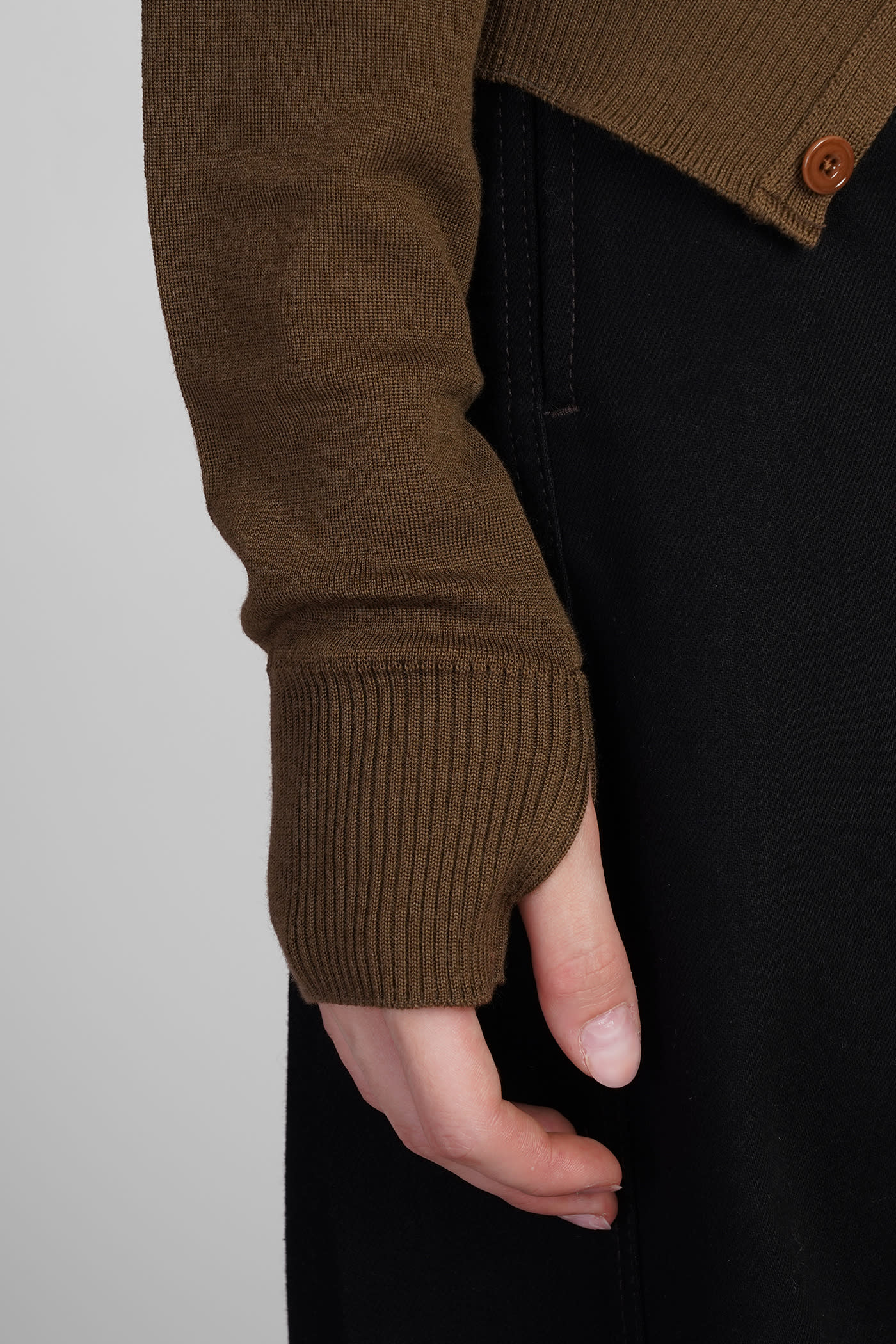 Shop Lemaire Cardigan In Brown Wool