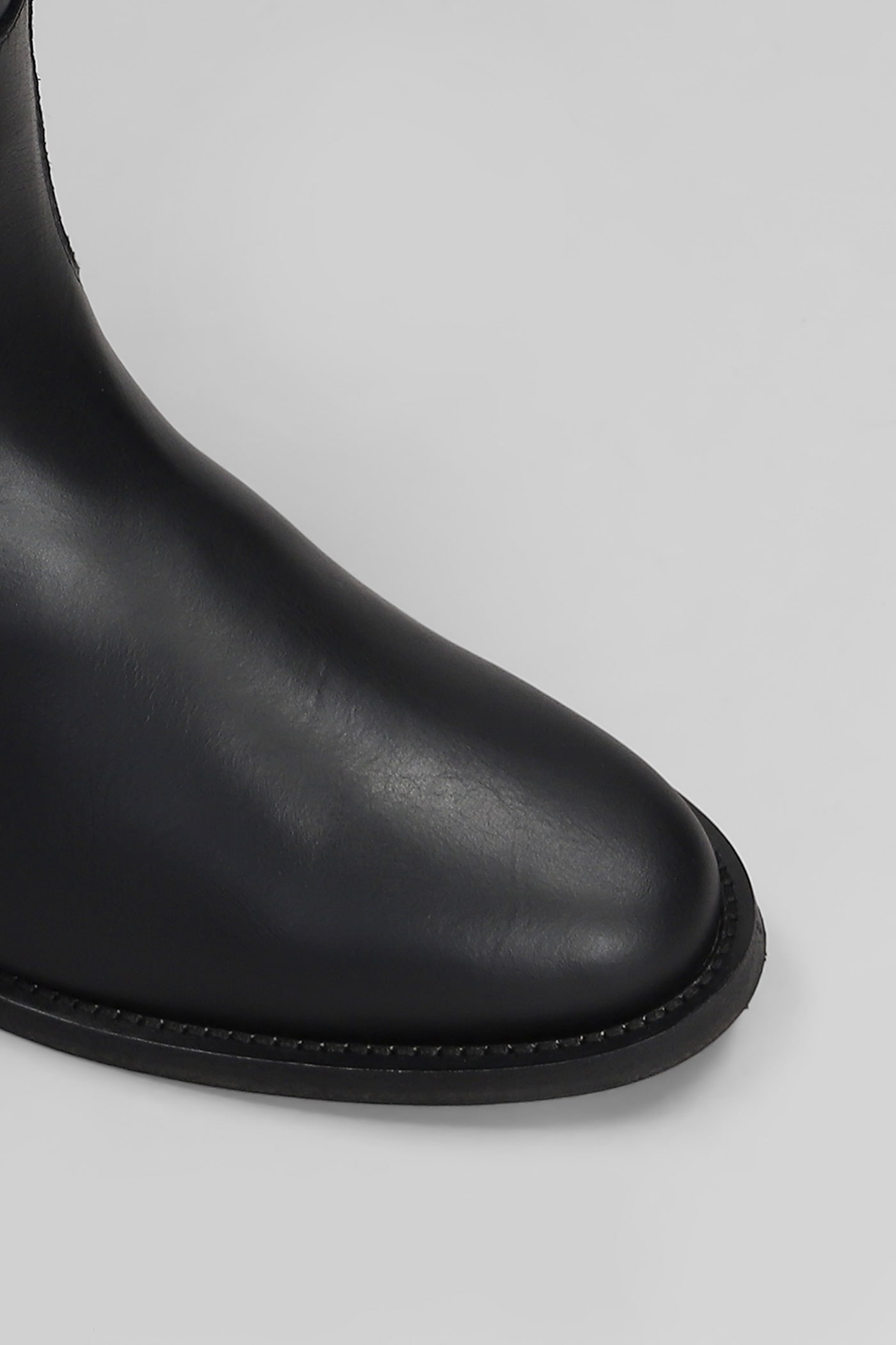 Via Roma 15 Ankle Boots Inside Wedge In Black Leather In Black