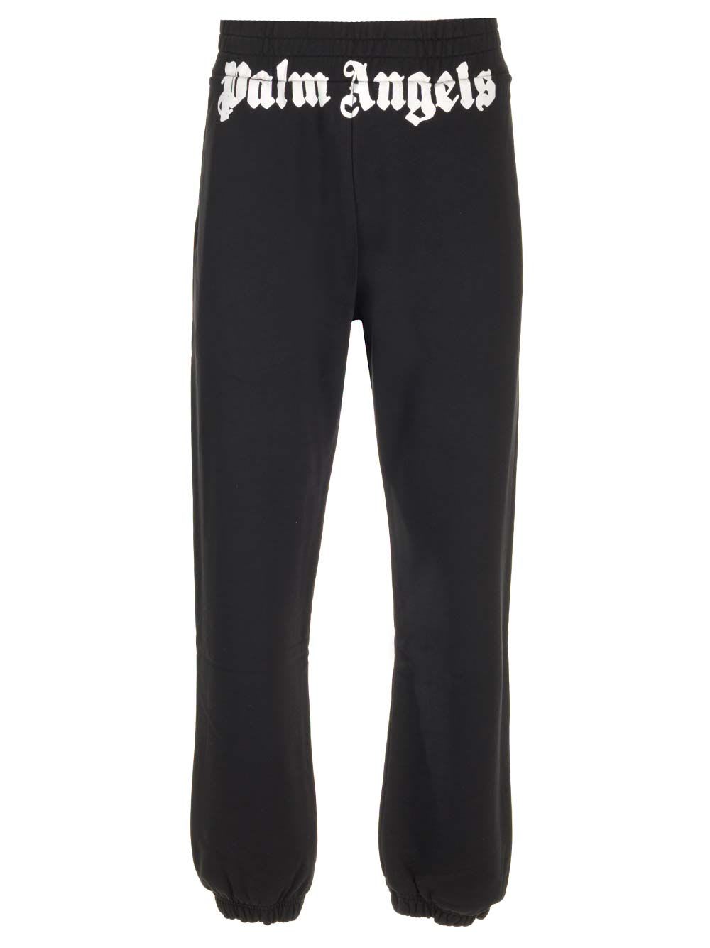 Shop Palm Angels Logo Sweatpants In Black