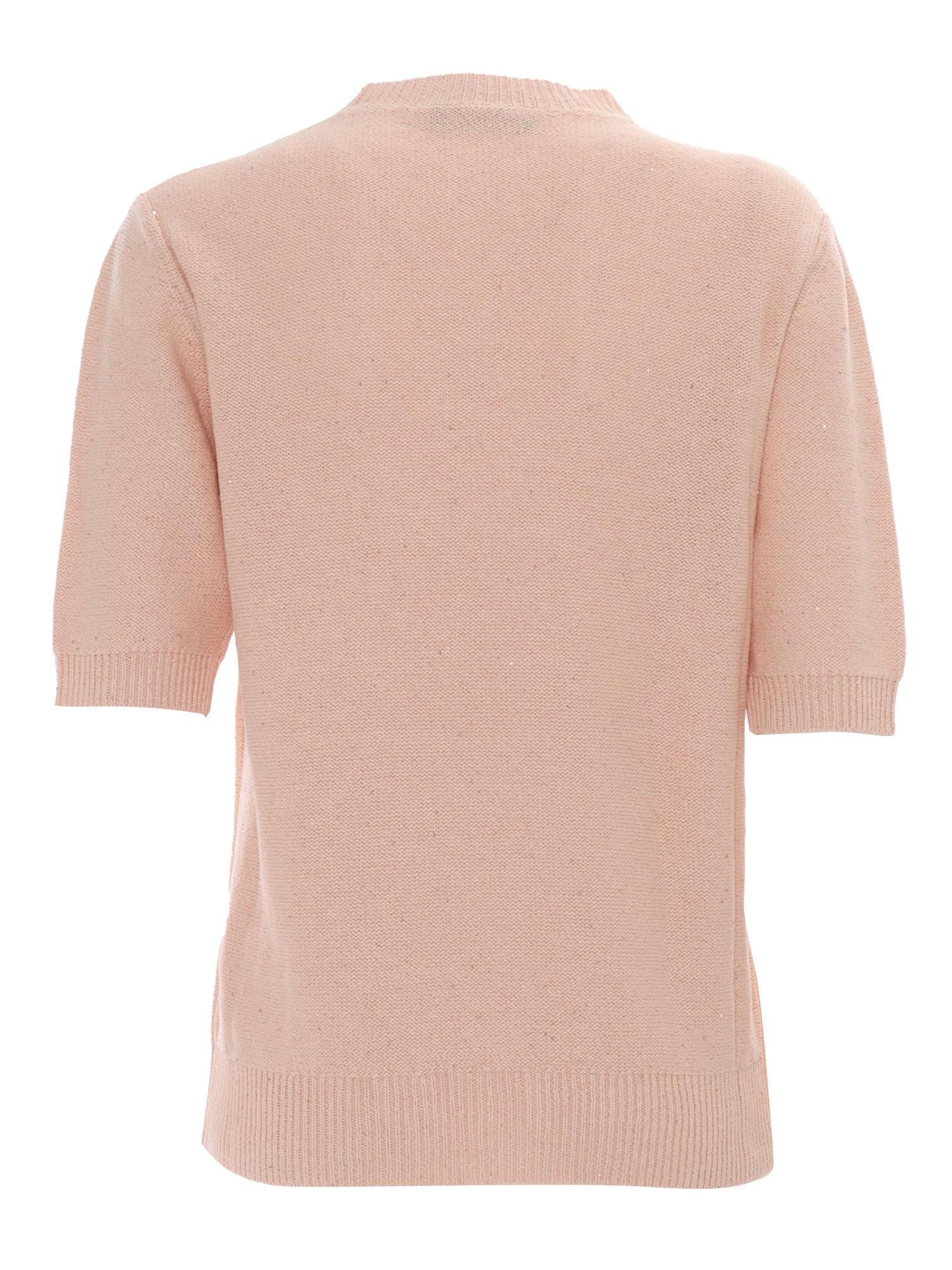 Fabiana Filippi Sequin-embellished Short-sleeve T-shirt In Pink