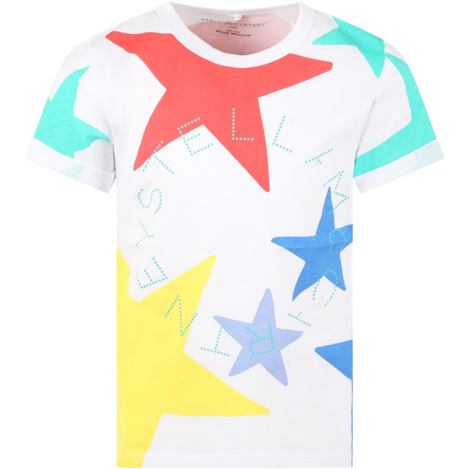 Stella McCartney Kids White T-shirt For Girl With Stars