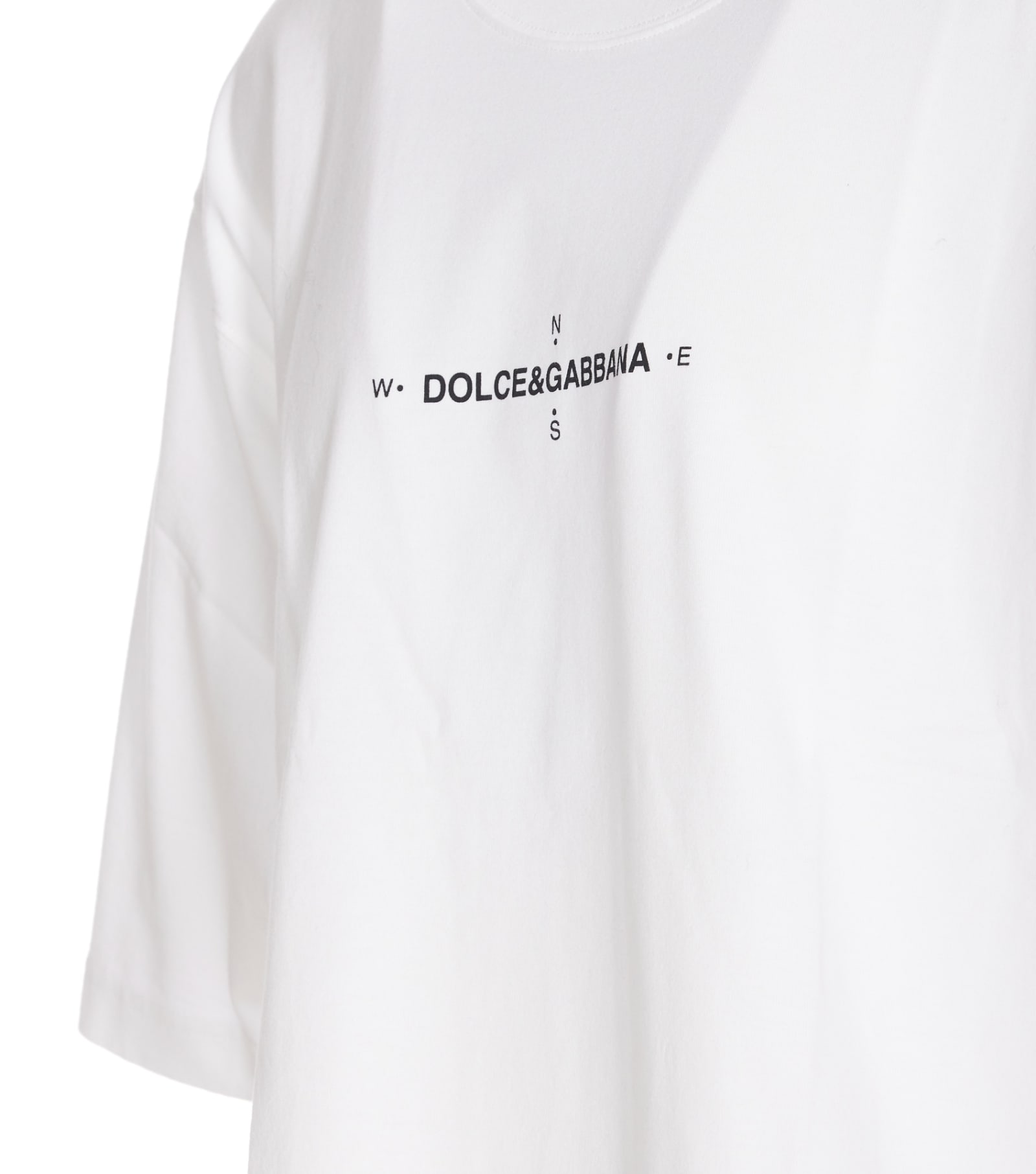 Shop Dolce & Gabbana Marina Print T-shirt In Bianco Ottico
