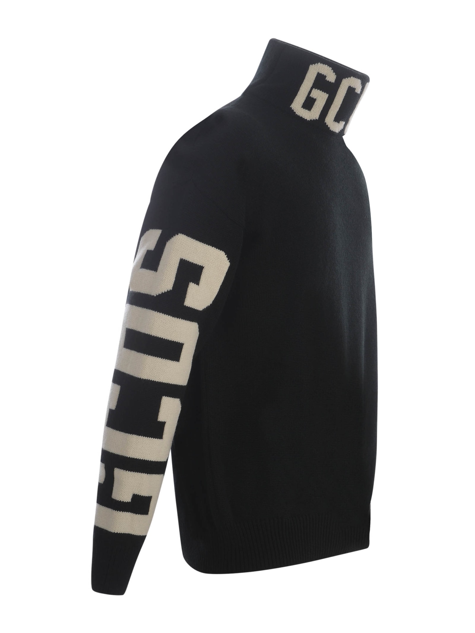 Shop Gcds Sweater  Logo In Wool In Black