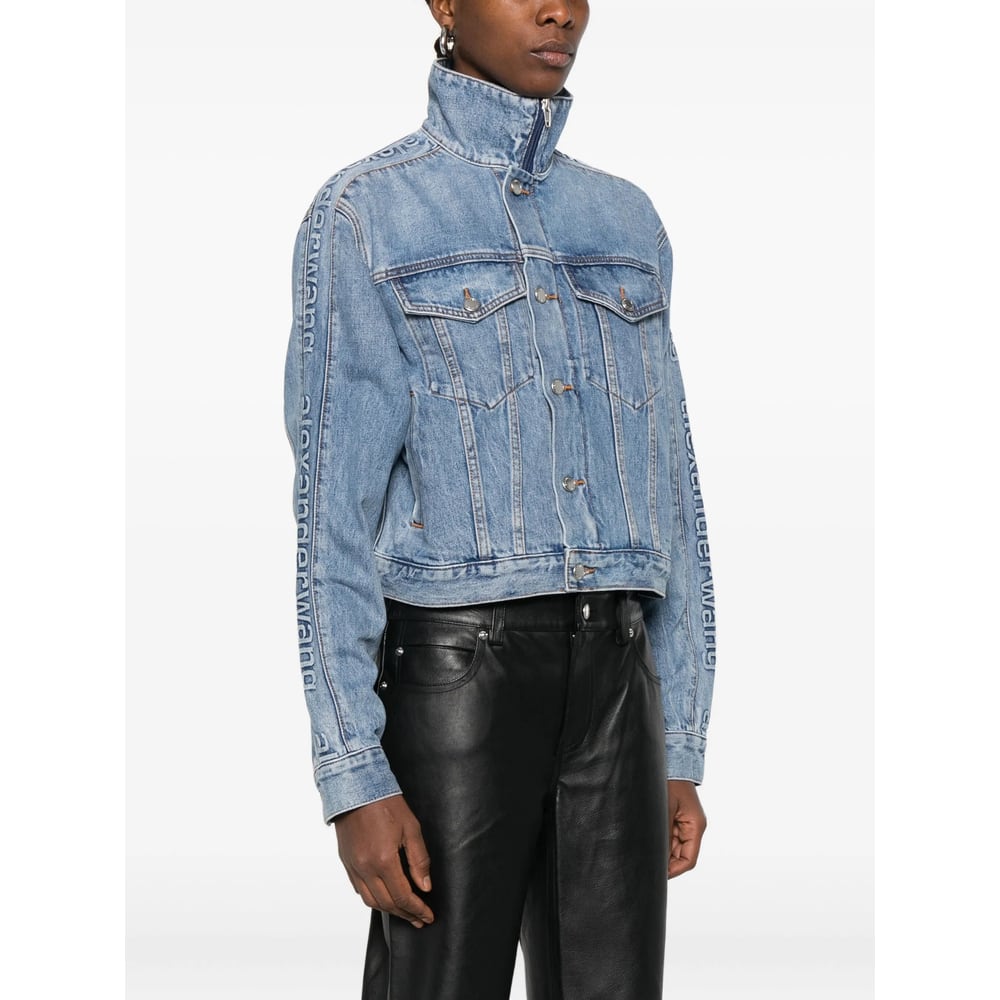 Alexander Wang Women Denim Track Jacket In Blue
