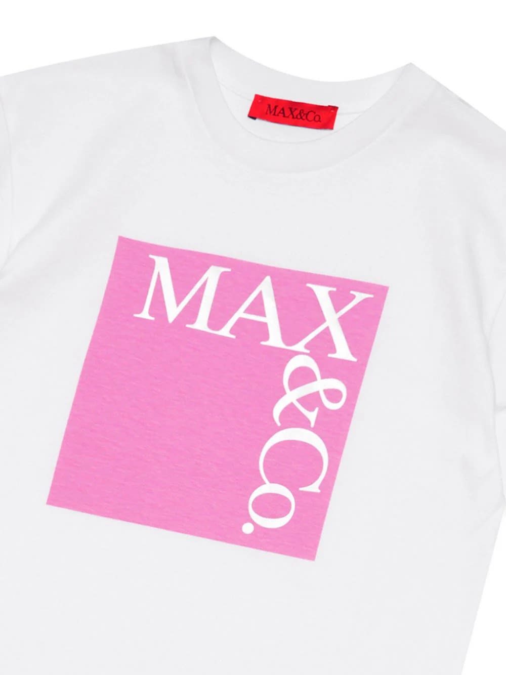 Shop Max&amp;co. Icona T-shirt With Logo In White And Pink