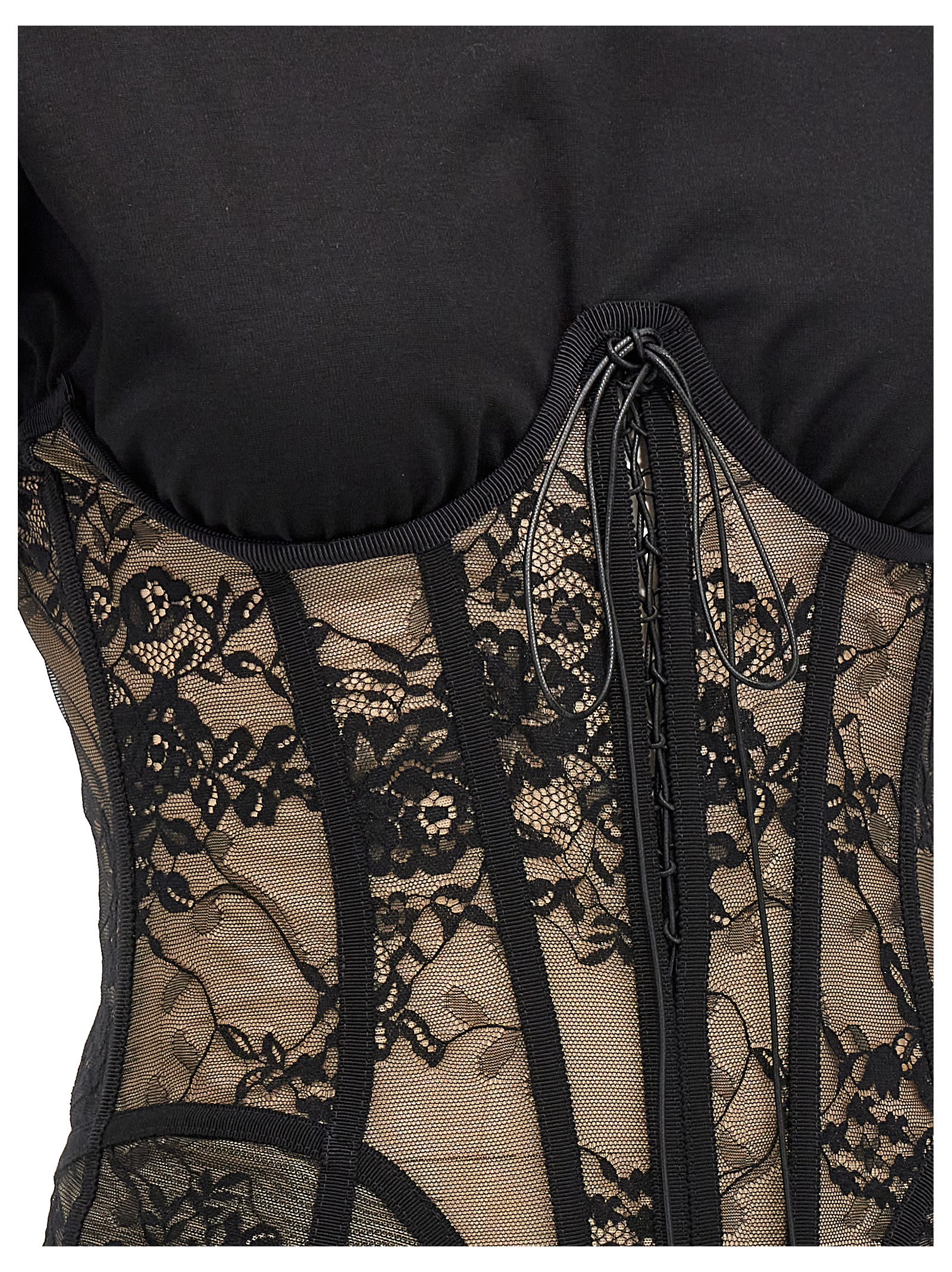 Shop Giuseppe Di Morabito Lace Bodice Insert Dress In Black