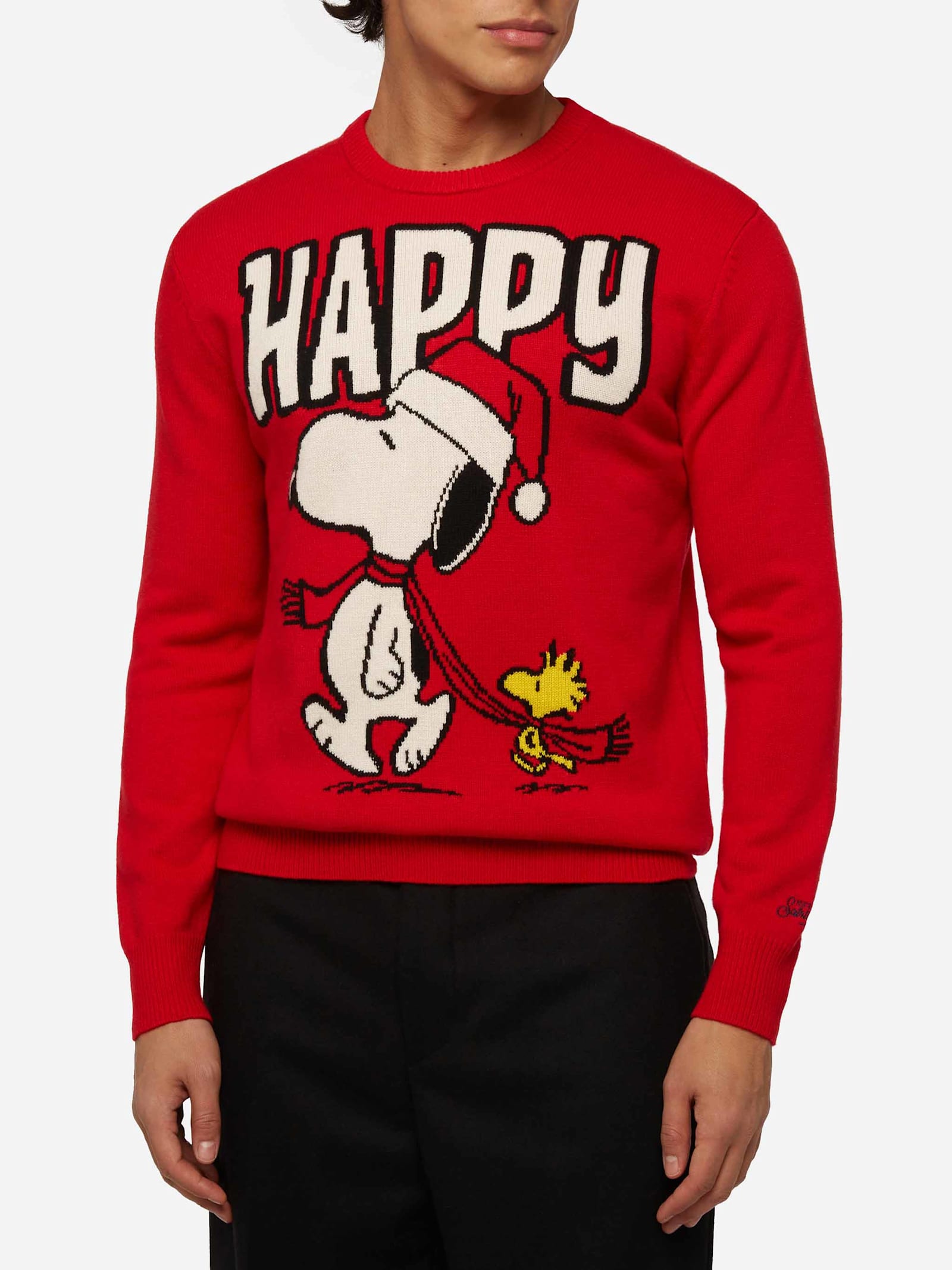 Sweater Heron With Snoopy Jacquard Snoopy Peanuts Special Edition