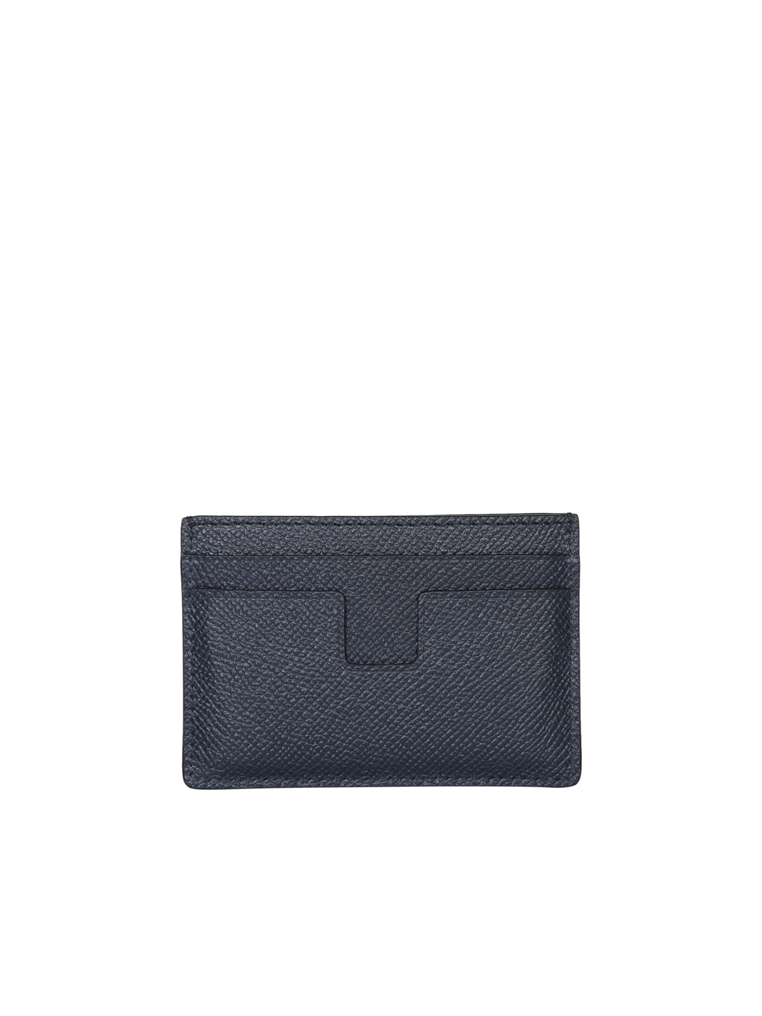 Shop Tom Ford Small Grain 4 Slots Blue Cardholder