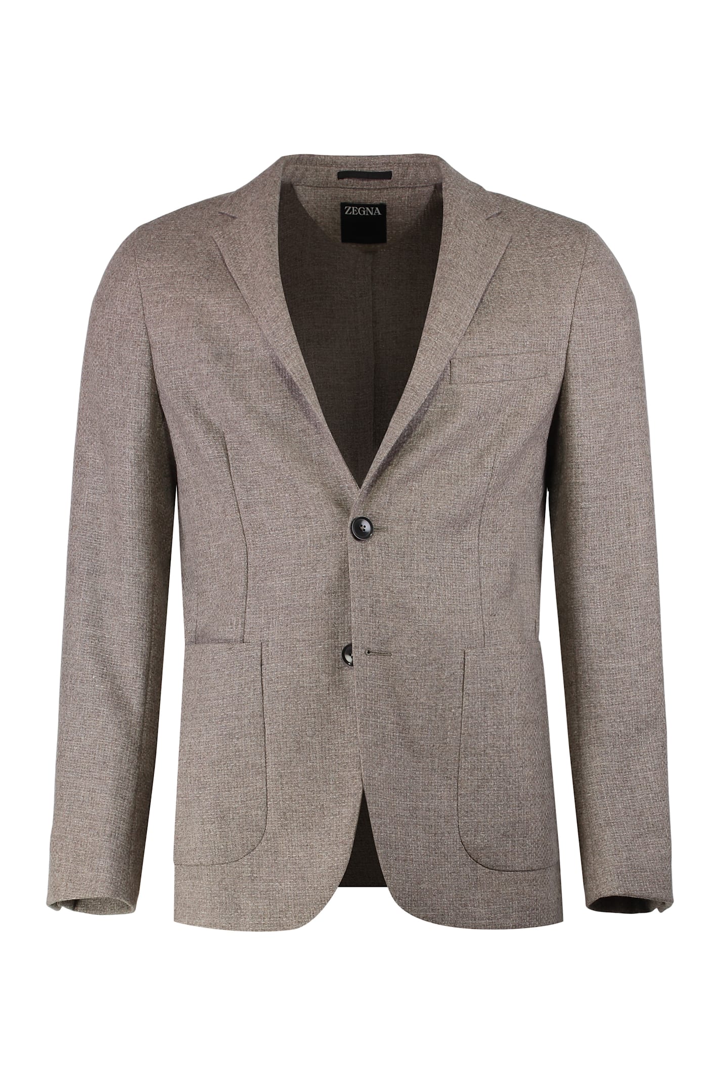 Zegna Single-breasted Notched-lapel Blazer In Neutral
