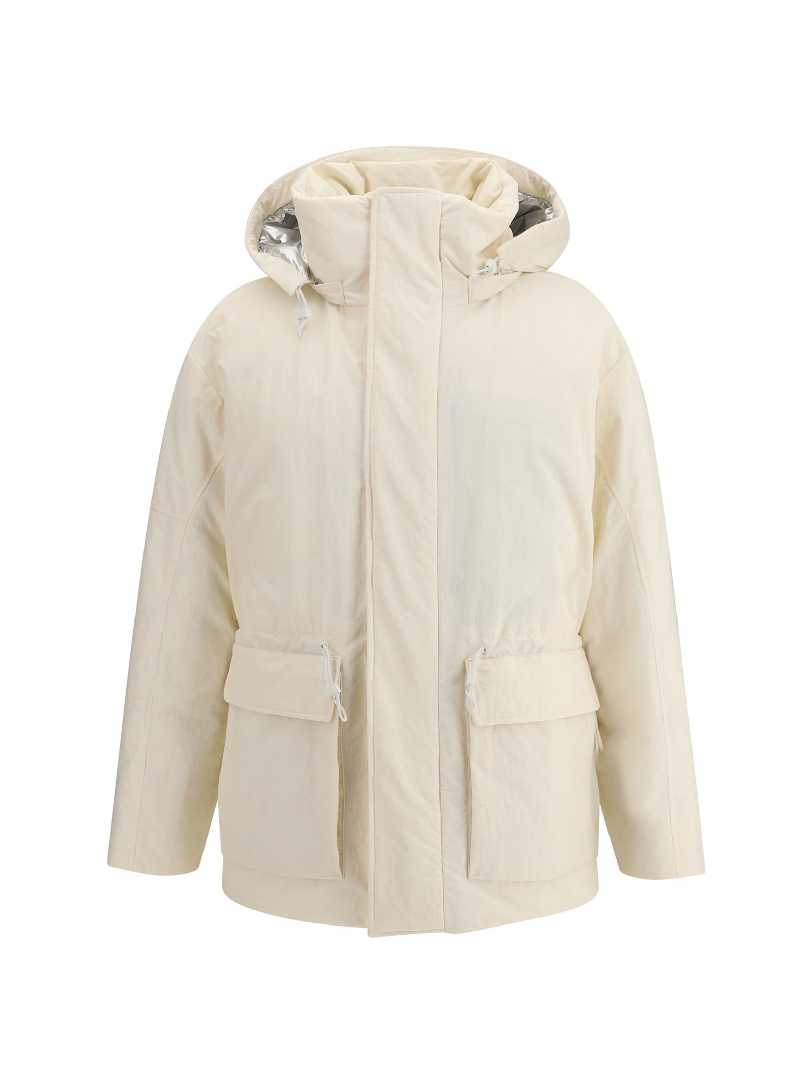 Herno Laminar Parka In Crinkle Metallic In White