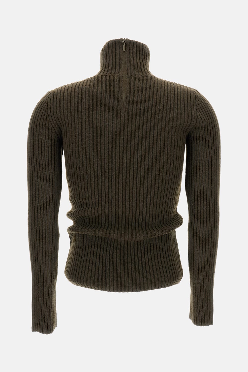 Max Mara Ribbed Turtleneck Sweater In Green