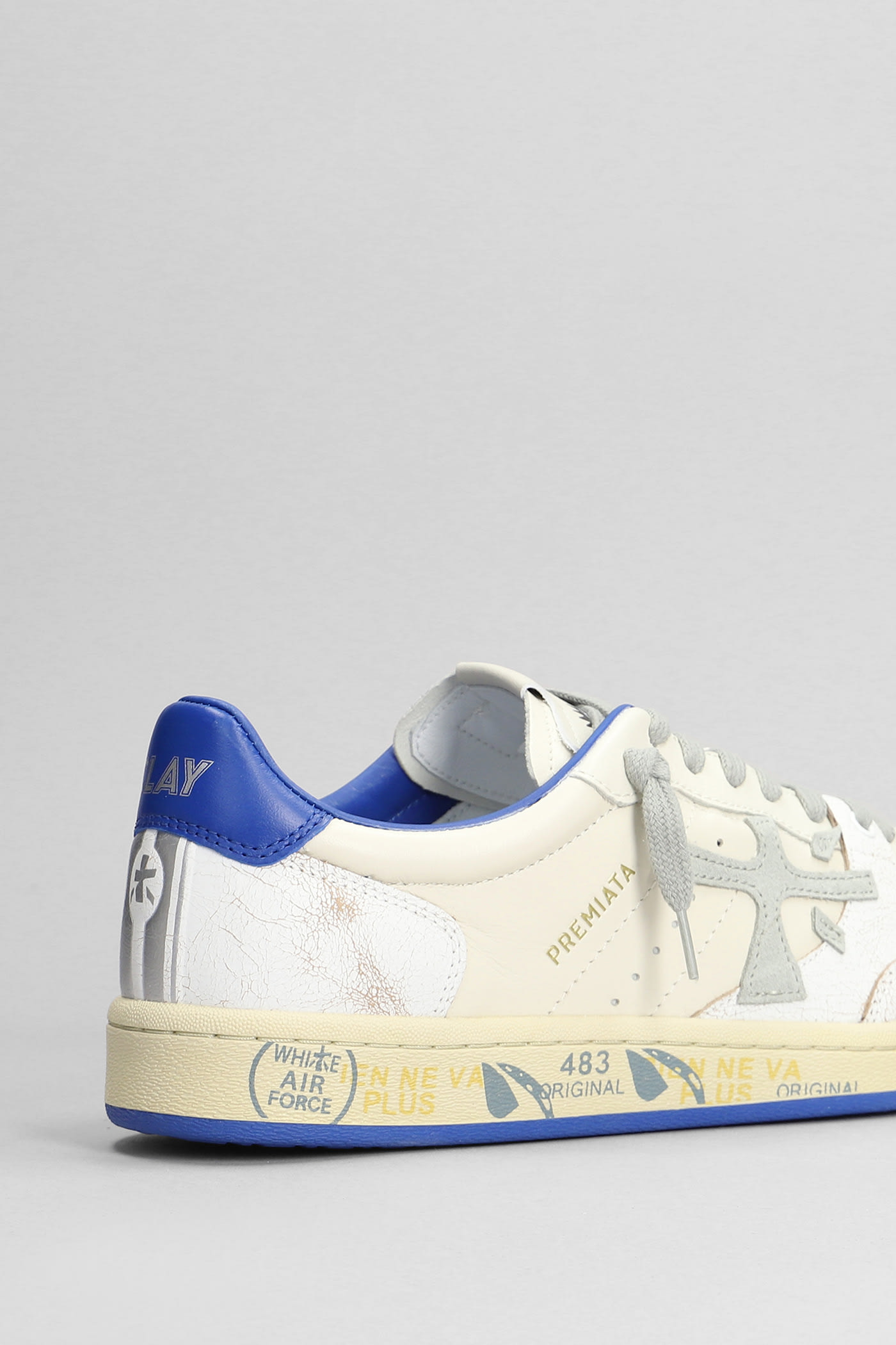 Shop Premiata Bskt Clay Sneakers In White Leather