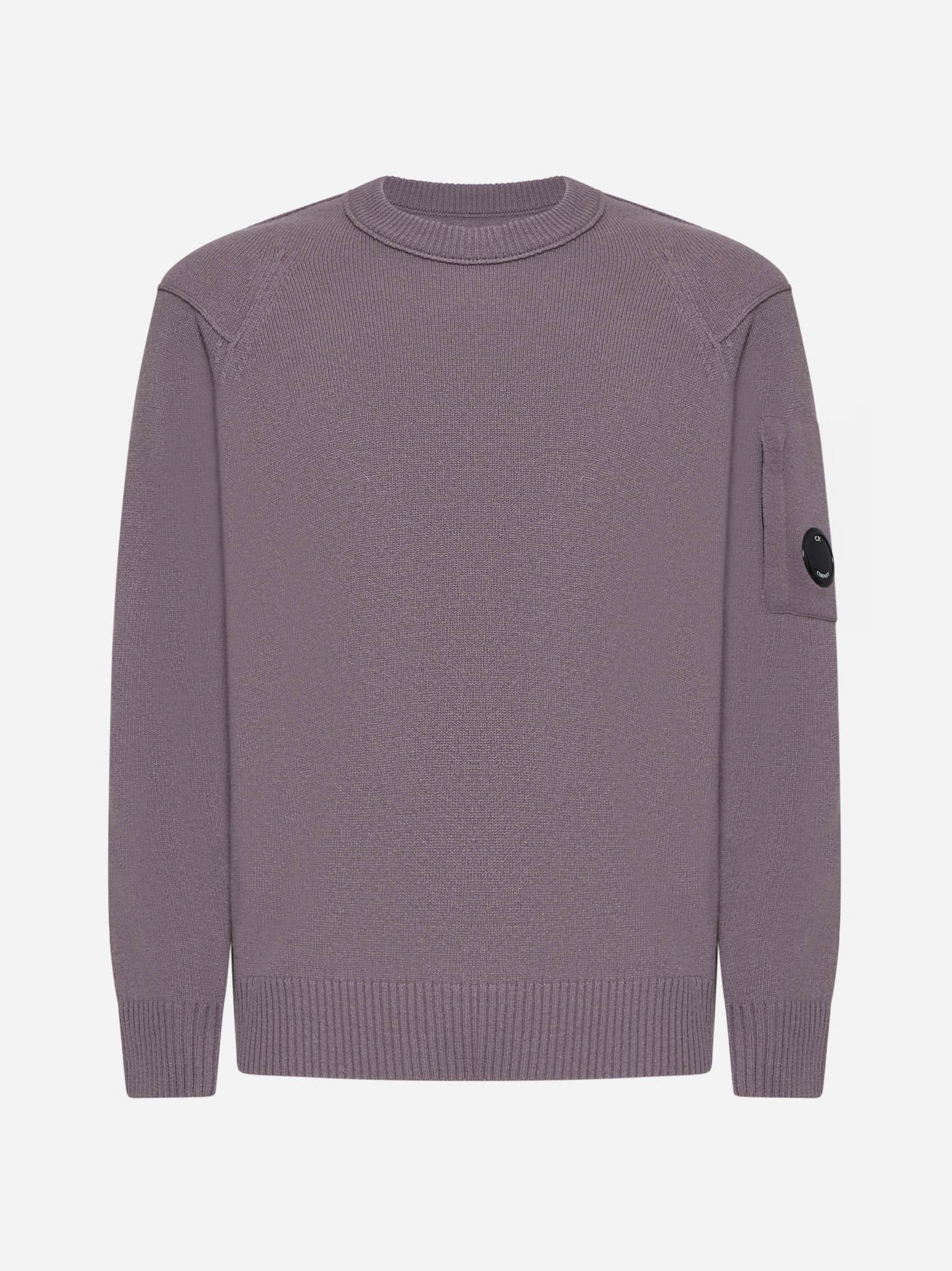 Shop C.p. Company Lambswool-blend Sweater In Purple Dove