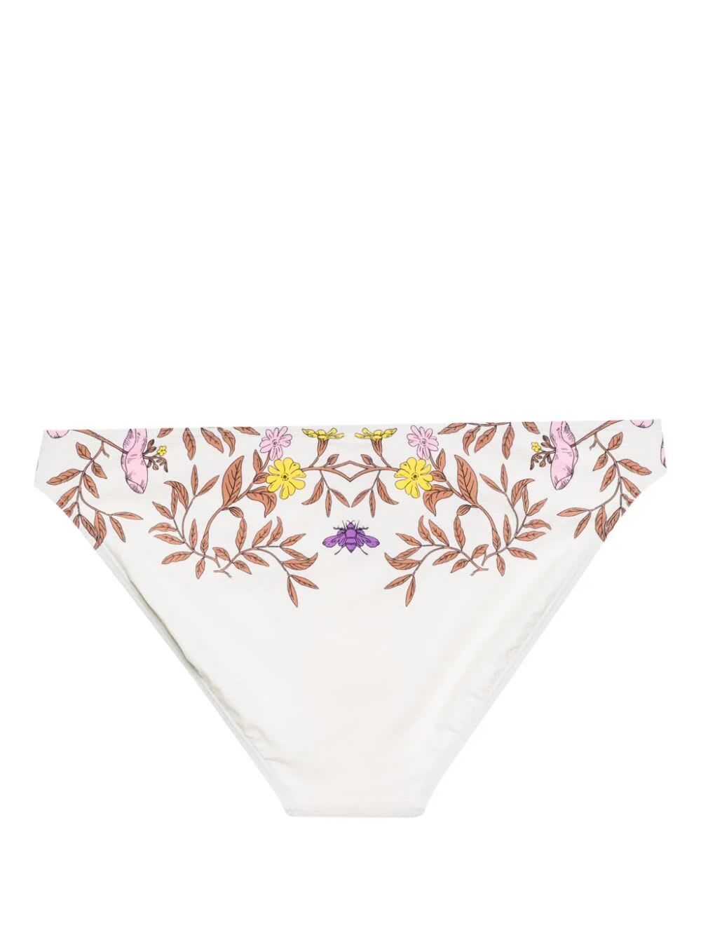 Shop Tory Burch Printed Bikini Bottom In Chartreuse Meadow