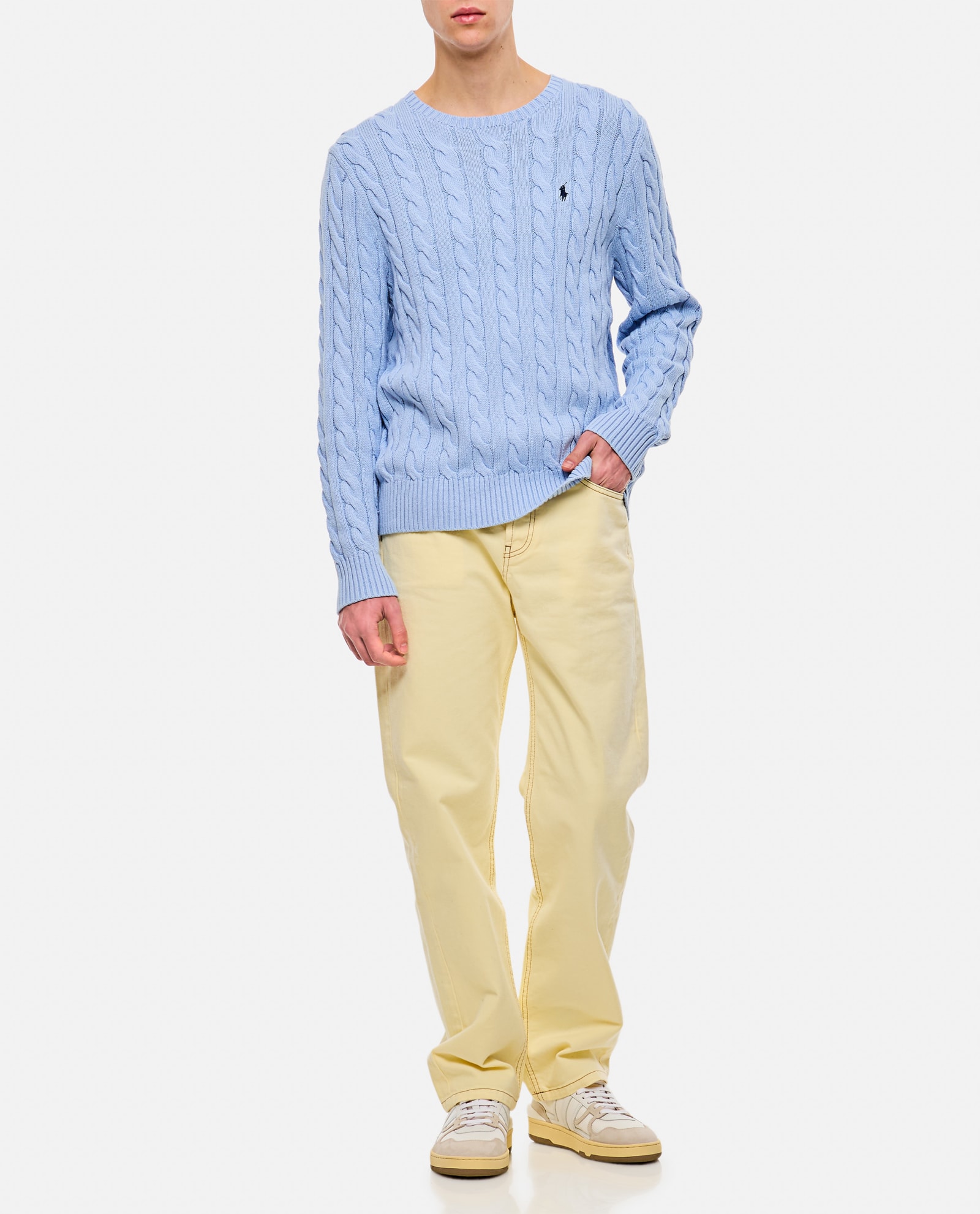 Shop Polo Ralph Lauren Cotton Pullover In Clear Blue