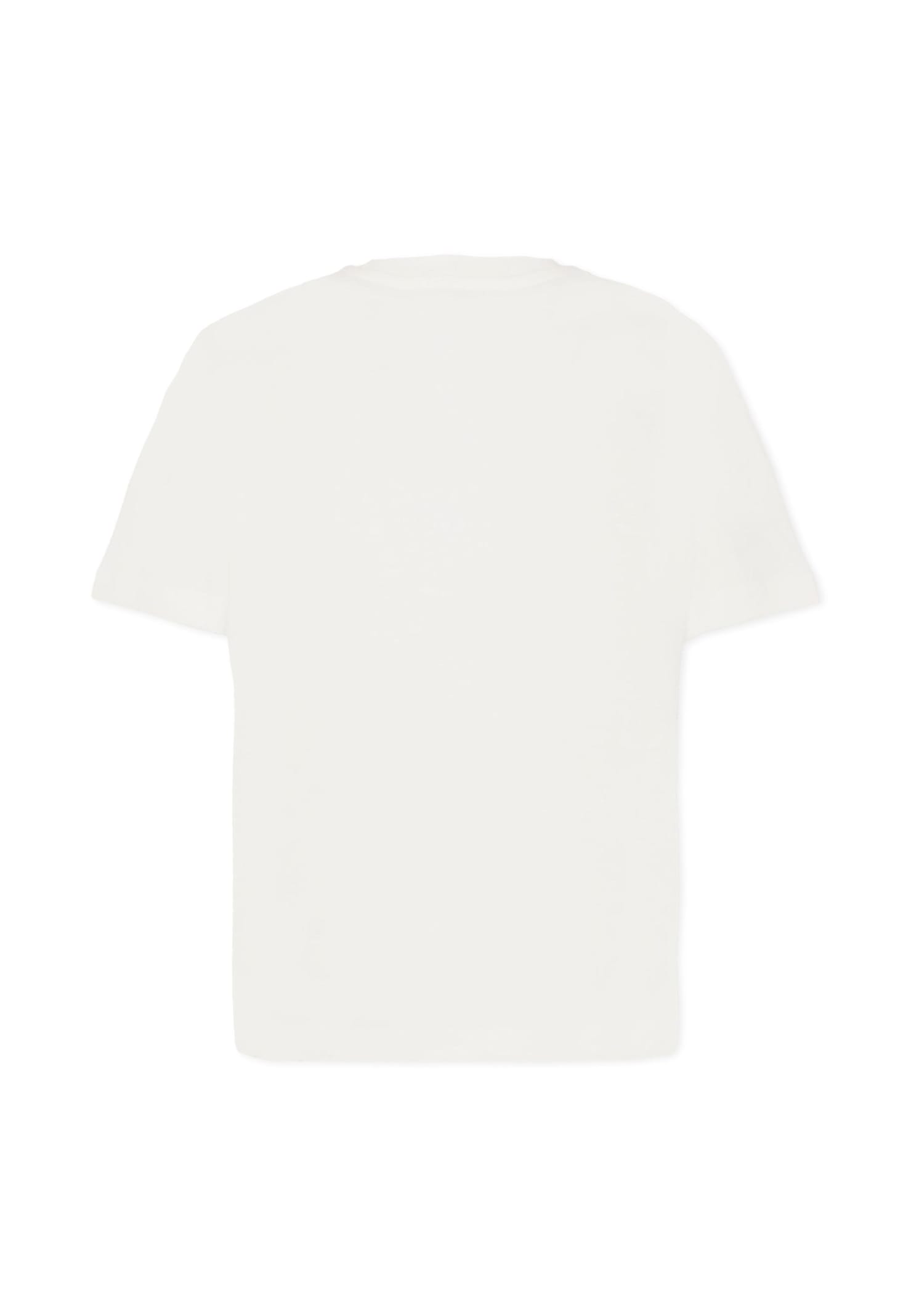 Msgm White T-shirt For Boy With Logo In White