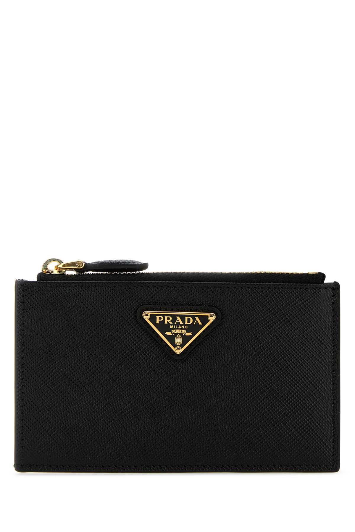 Prada Black Leather Card Holder In Nero