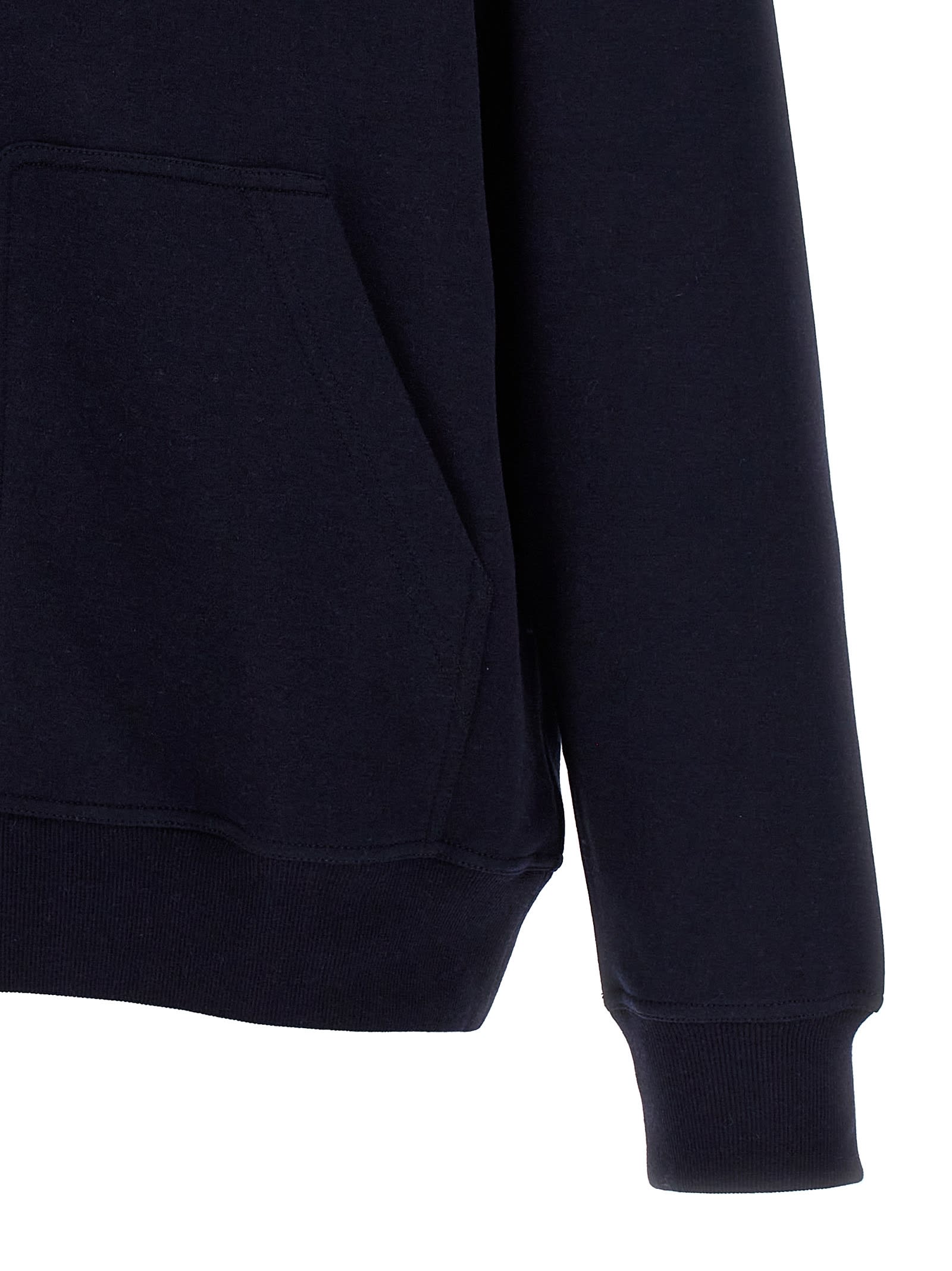 Brunello Cucinelli Techno Cotton Interlock Zip-front Hooded Sweatshirt In Blue