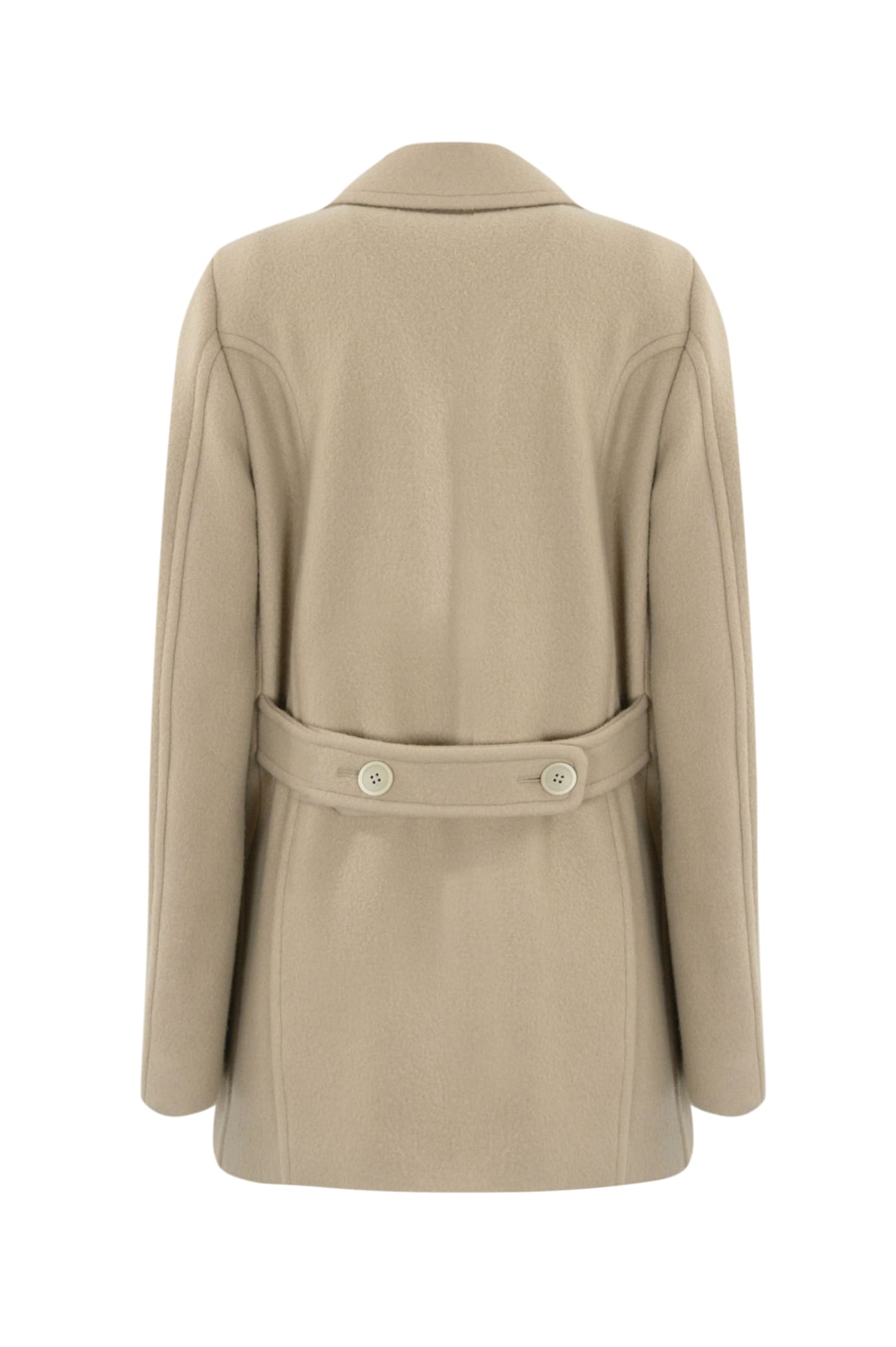 Shop Fay Wool And Cashmere Peacoat In Naturale