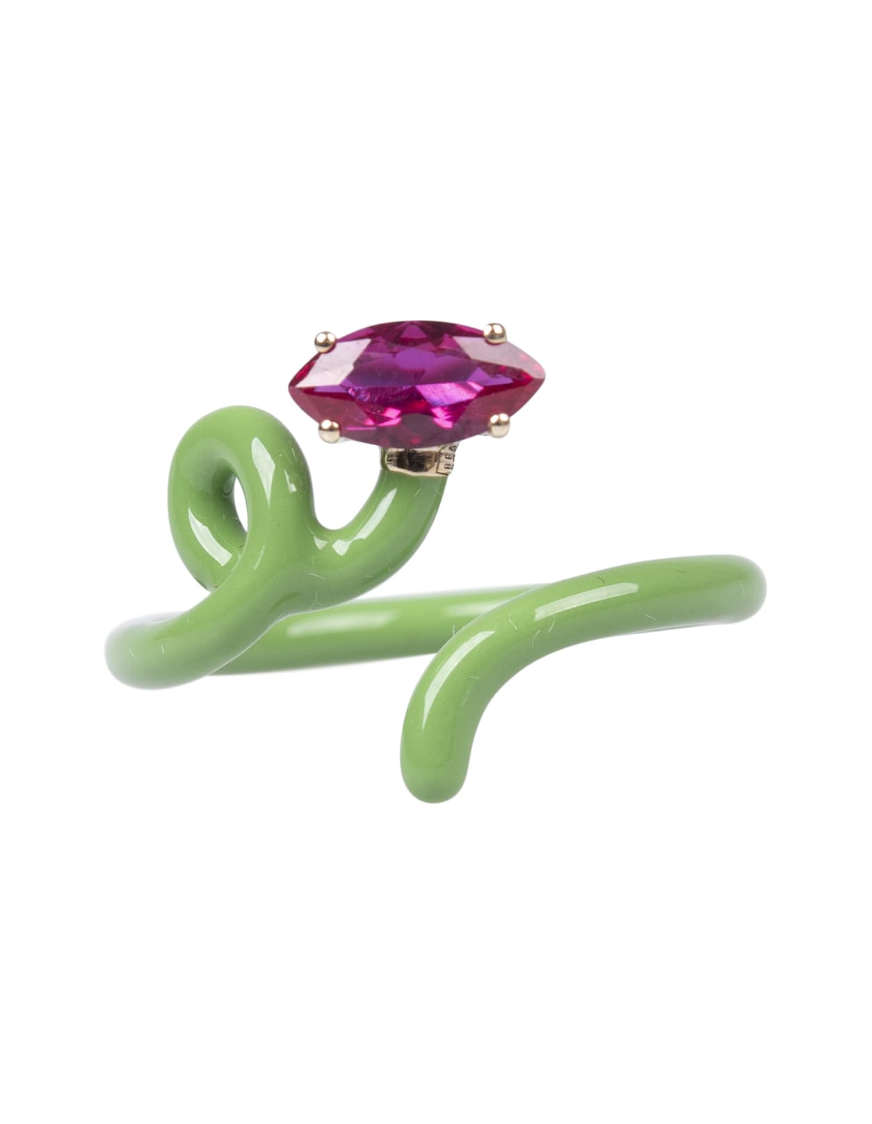 Bea Bongiasca Woman Baby Vine Tendril Ring In Green