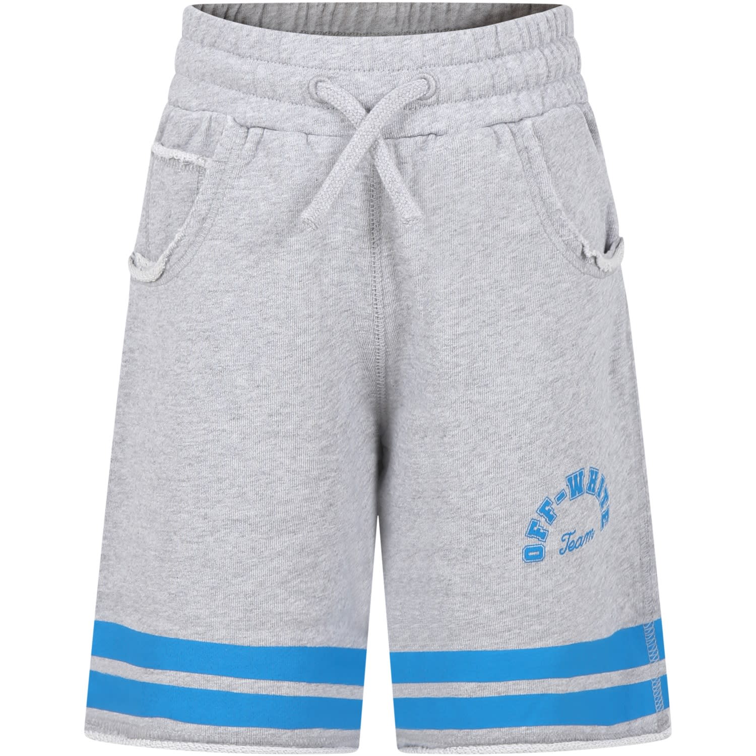 Off-White Gray Shorts For Boy With Logo