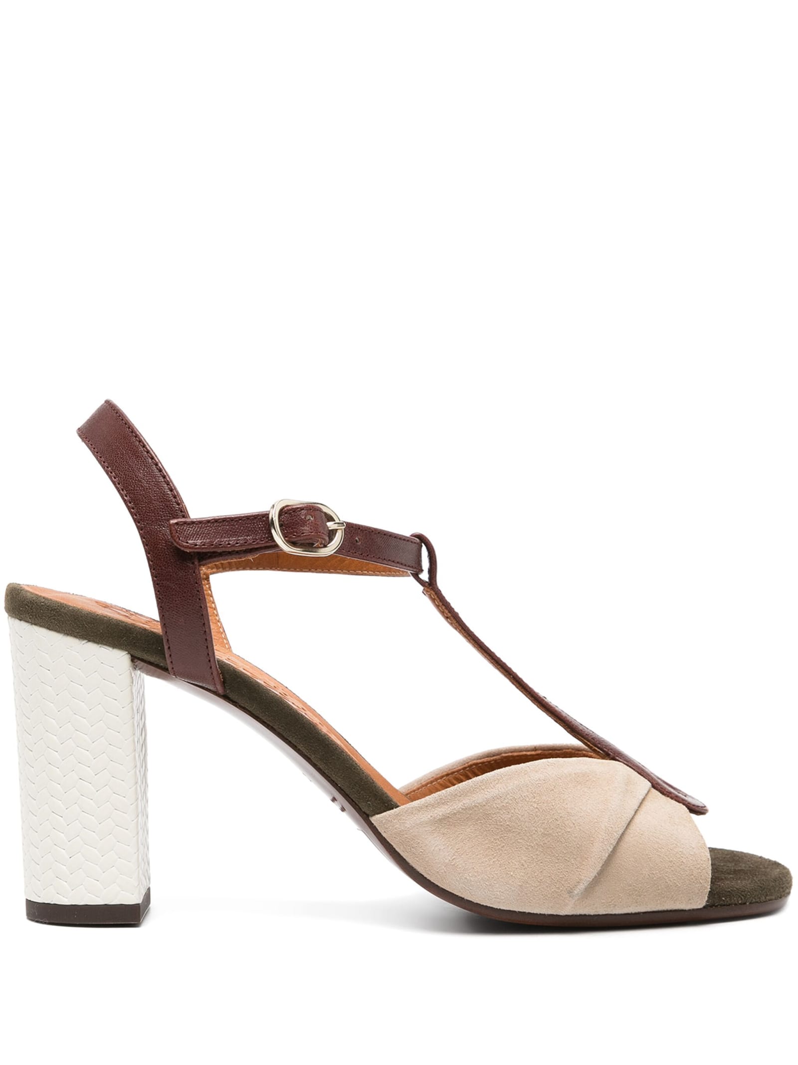 Shop Chie Mihara Sandali Camoscio Tacco 70 In Toast Marrone Crema