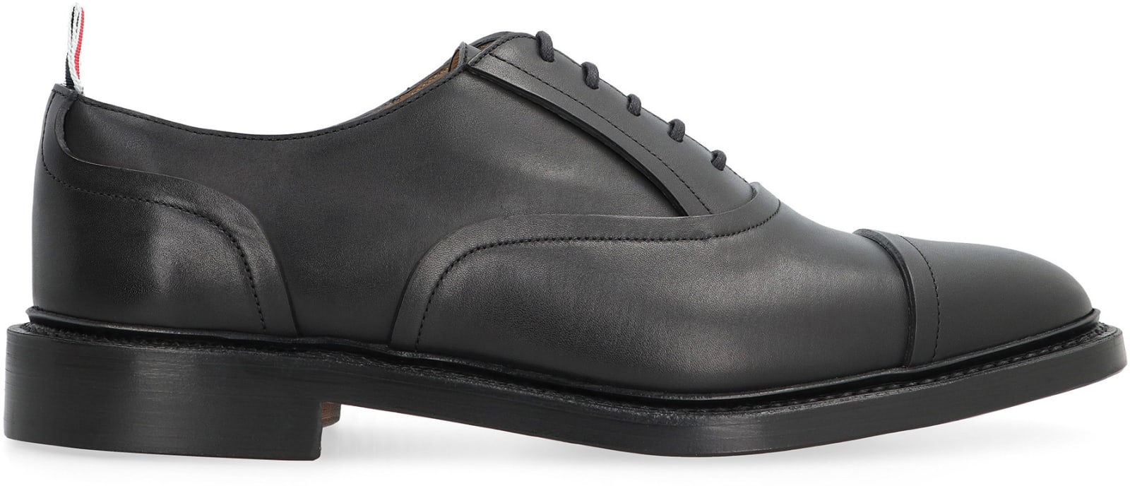 Shop Thom Browne Leather Lace-up Shoes In Black