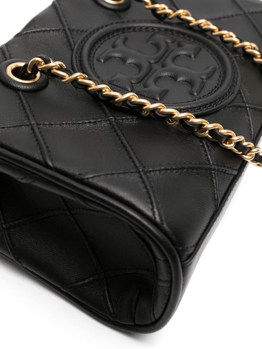 Shop Tory Burch Fleming Soft Mini Chain Tote In Black