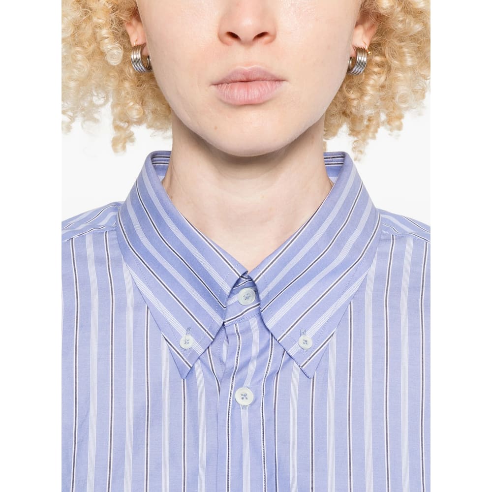 Maison Margiela Blue Striped Romper In Blue