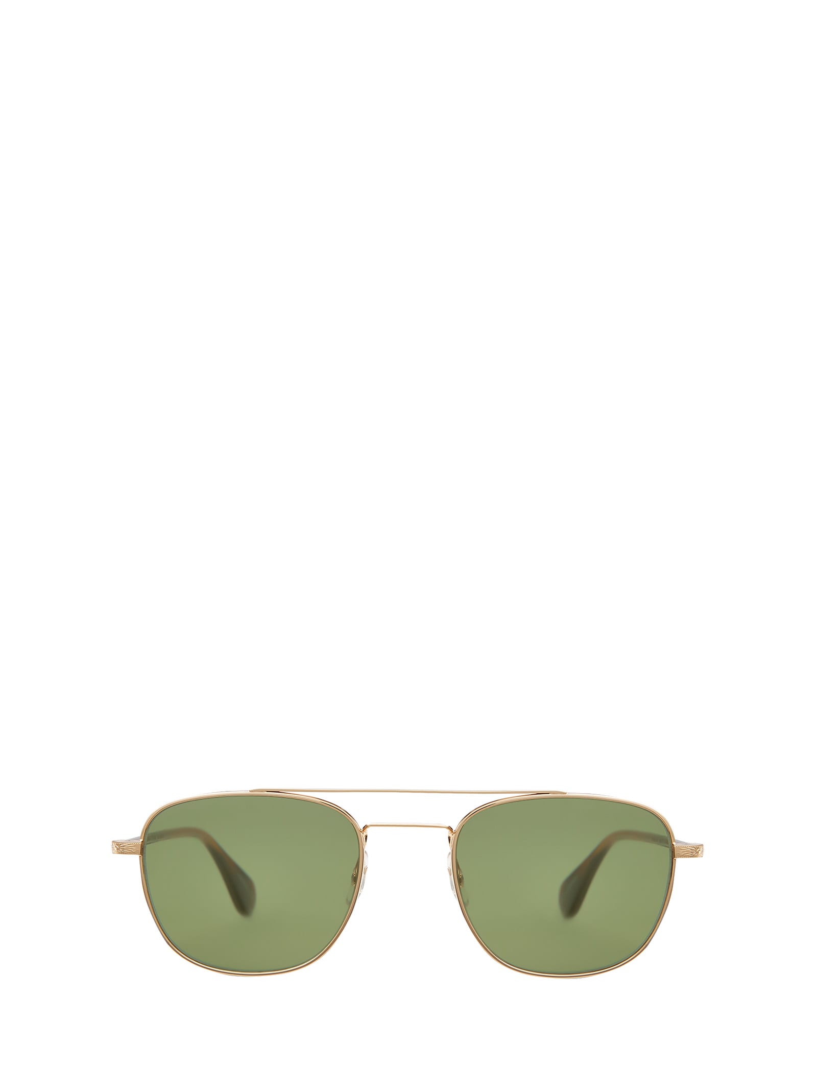 Garrett Leight Clubhouse Ii Sun Gold-spotted Brown Shell Sunglasses In Gold/green Solid