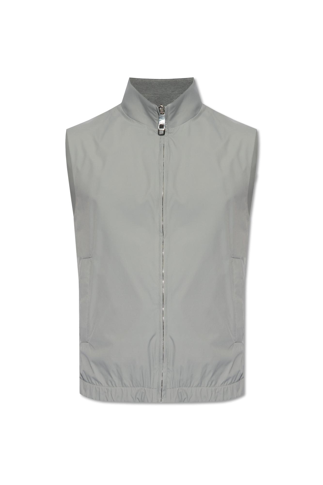 Dolce & Gabbana Reversible Vest In Light Grey