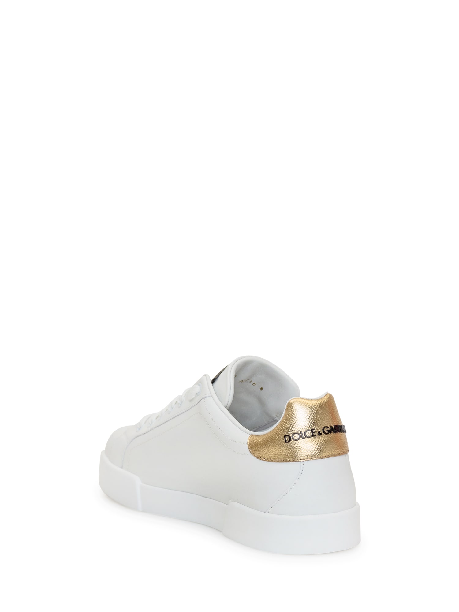 Shop Dolce & Gabbana Portofino Light Sneaker In Bianco/oro Scuro