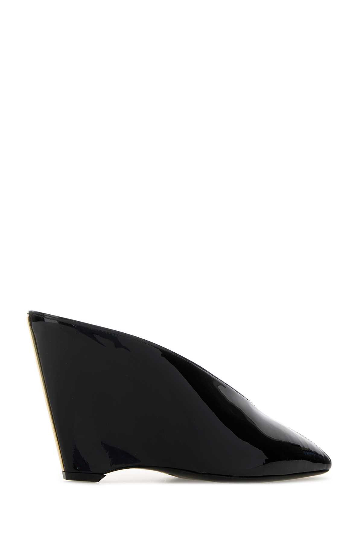 Ferragamo Black Leather Alicia 95 Mules In Black