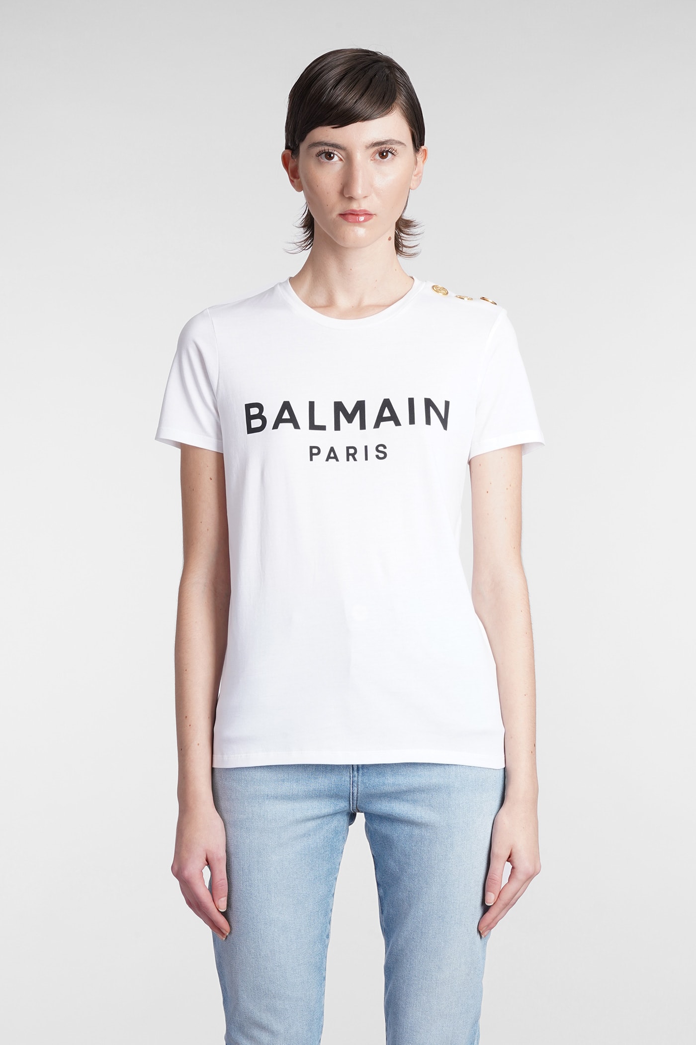 Balmain T-shirt In White Cotton