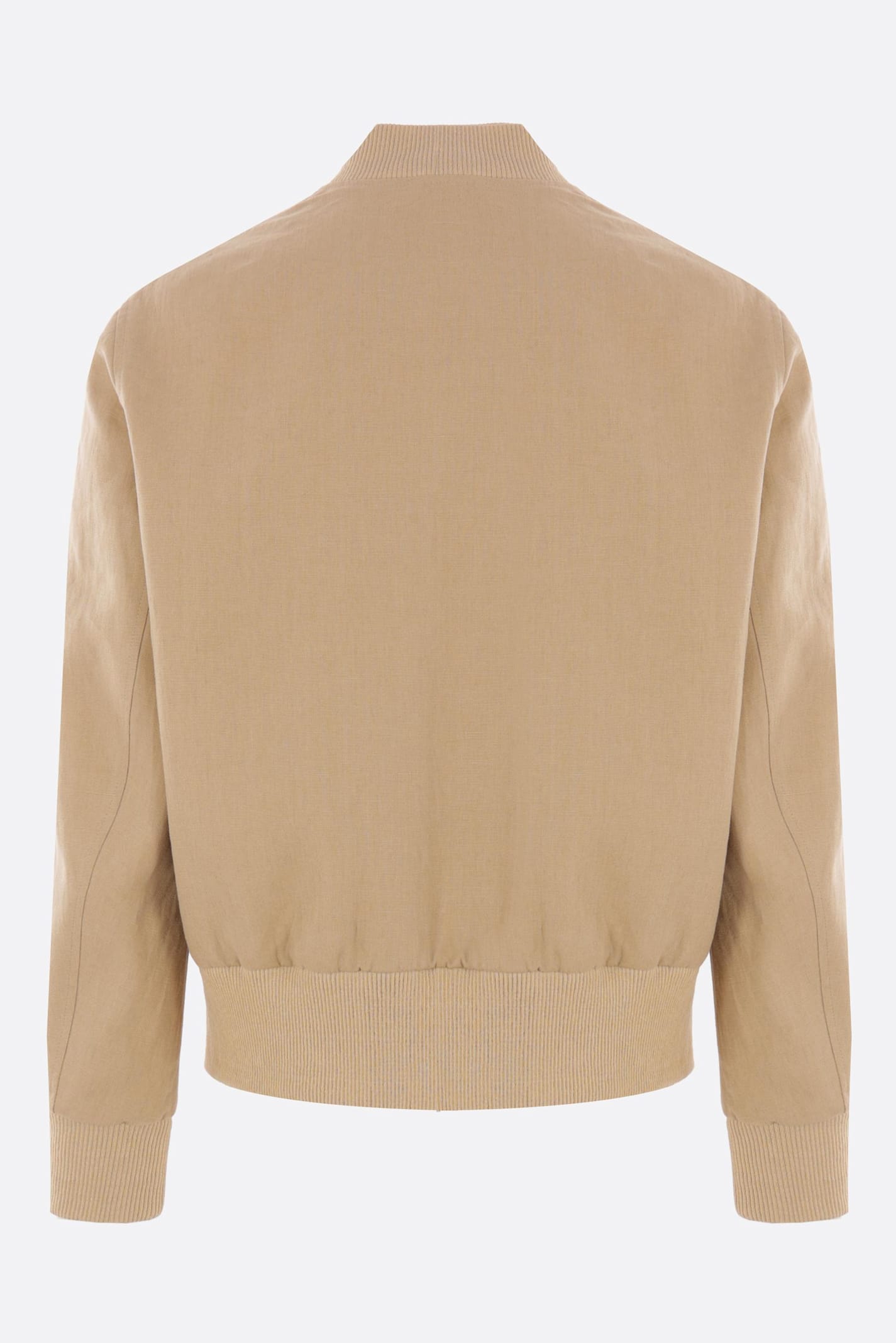 Lardini Bomber Jacket In Linen In Beige