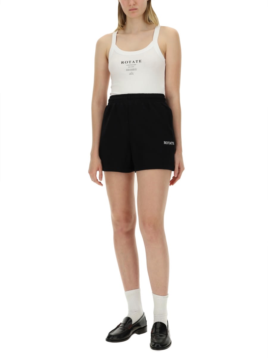 Rotate Birger Christensen Rotate Birgerchristensen High Waisted Shorts In Black