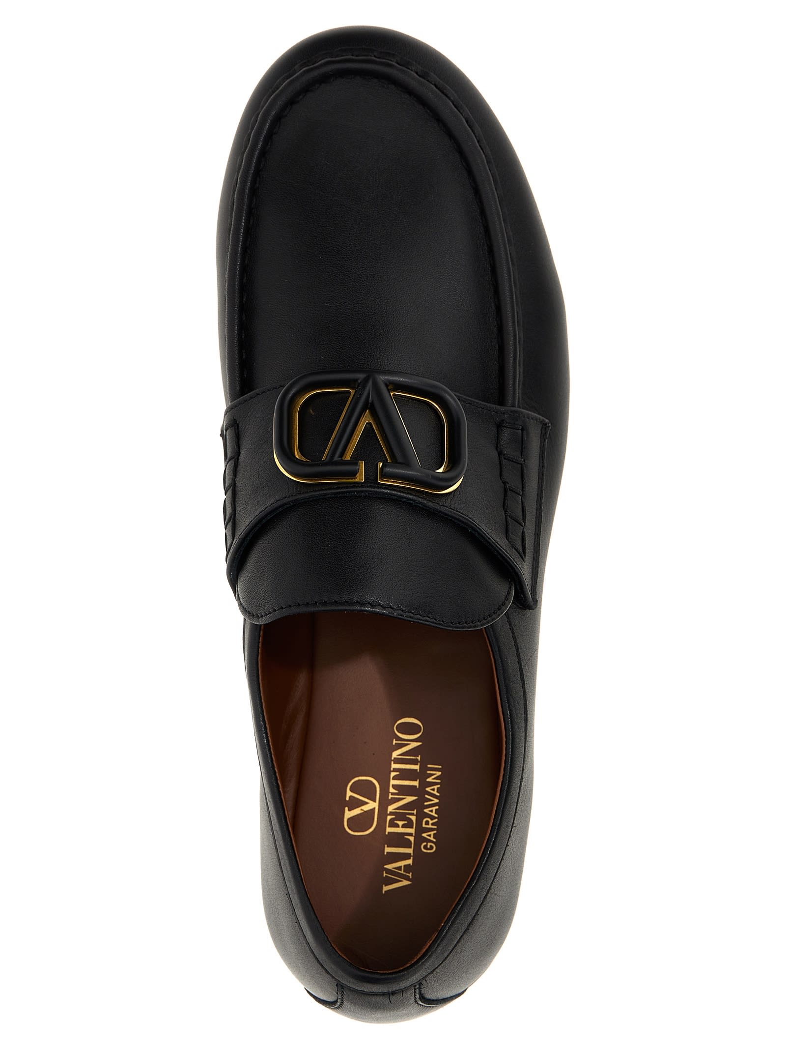 Shop Valentino Garavani Vlogo Signature Loafers In Black