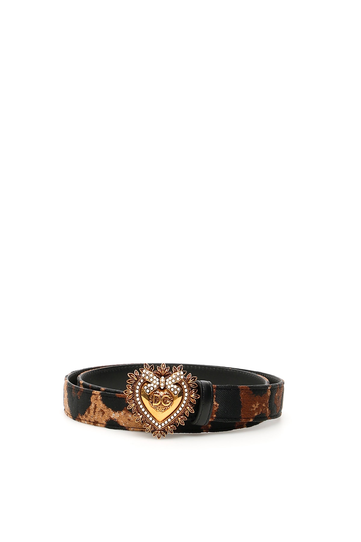 Dolce & Gabbana Animalier Devotion Belt In Leo New (brown)