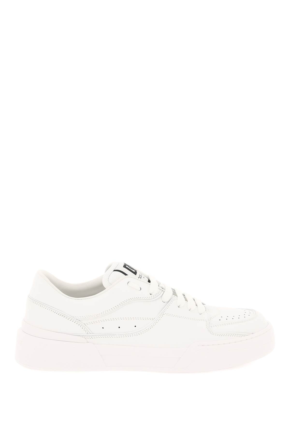 Shop Dolce & Gabbana New Roma Leather Sneakers In Bianco