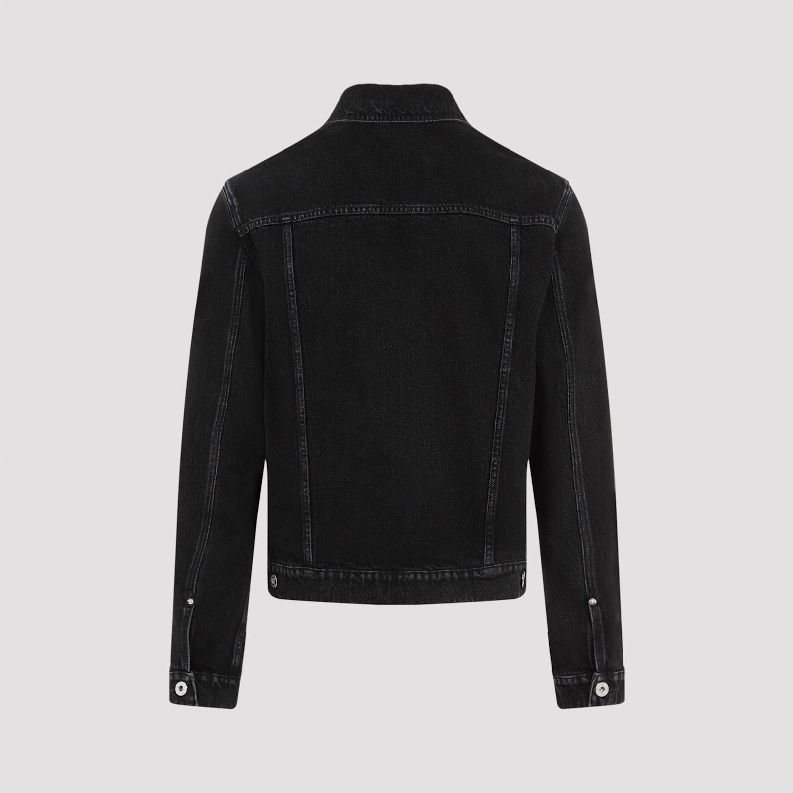 Shop Lanvin Leather Detail Jacket In Black