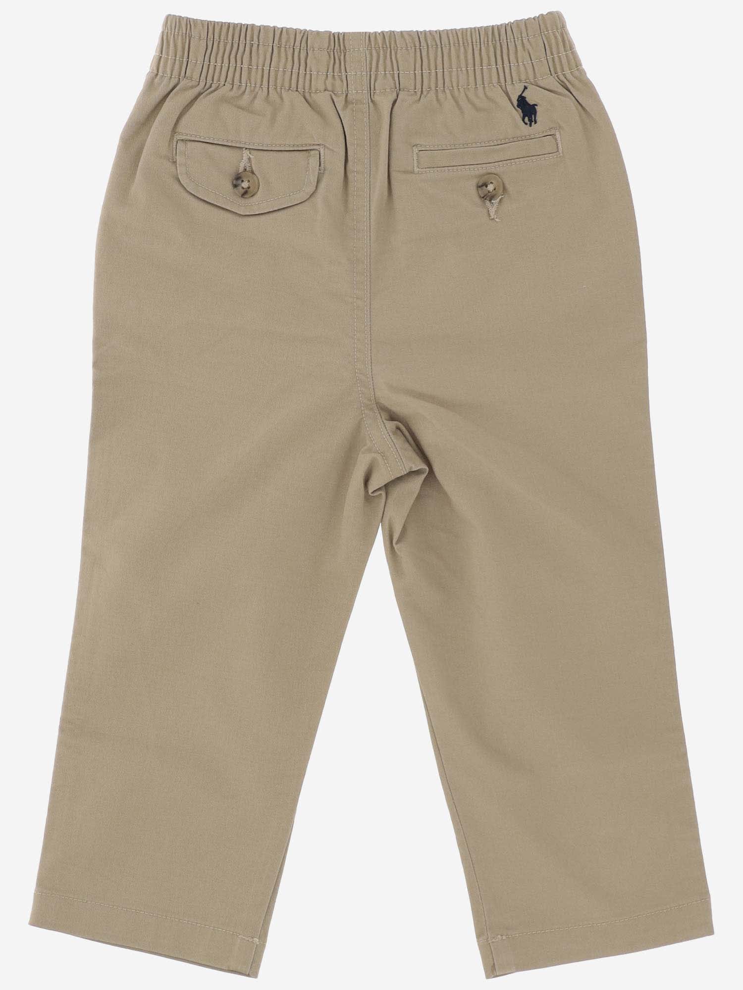 Shop Polo Ralph Lauren Stretch Cotton Logo Pants In Khaki