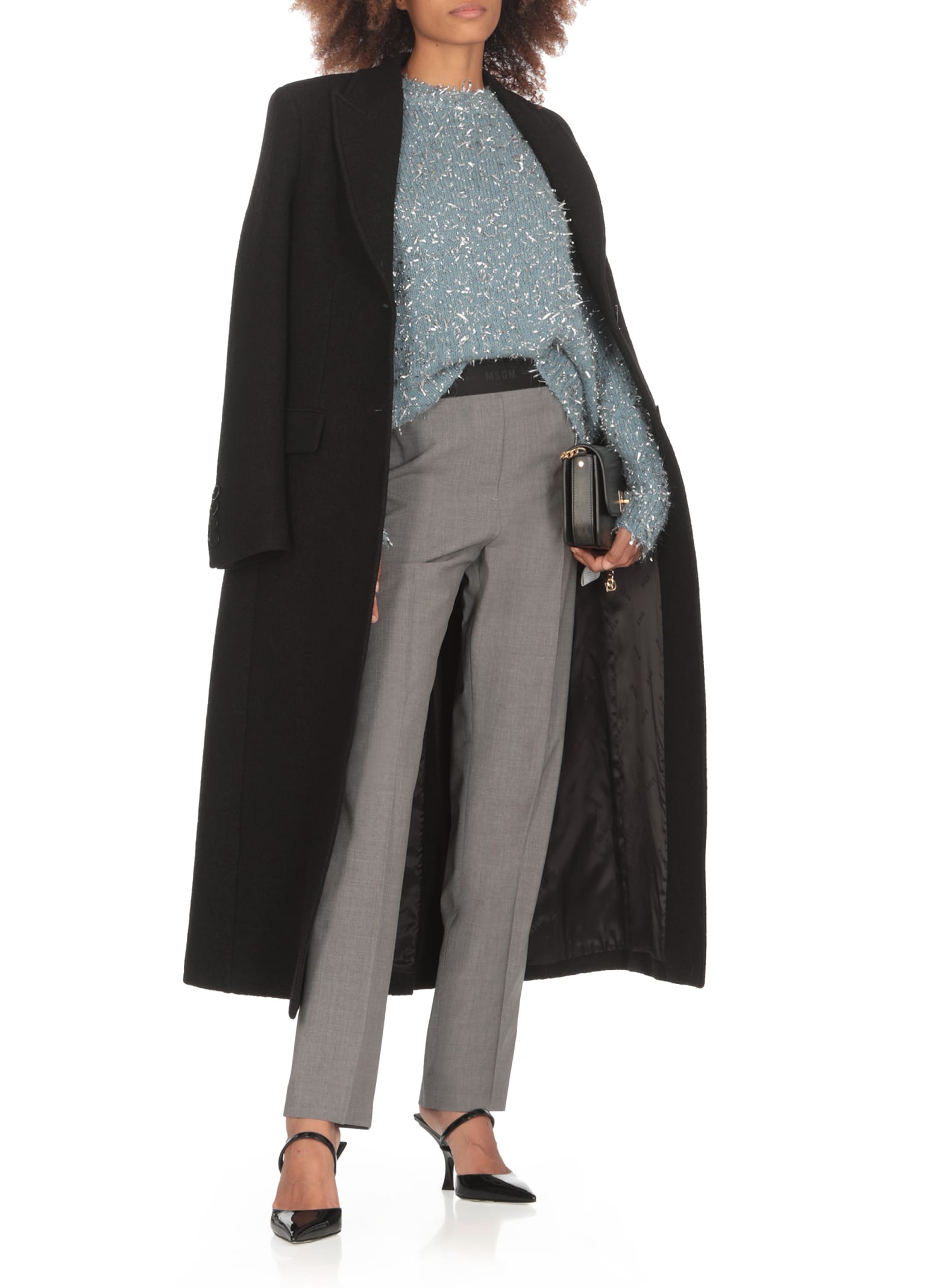 Shop Msgm Virgin Wool Trousers In Grey