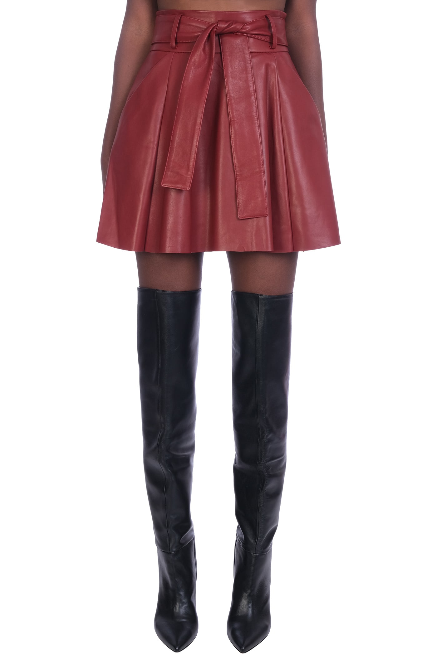 DROMe Skirt In Bordeaux Leather